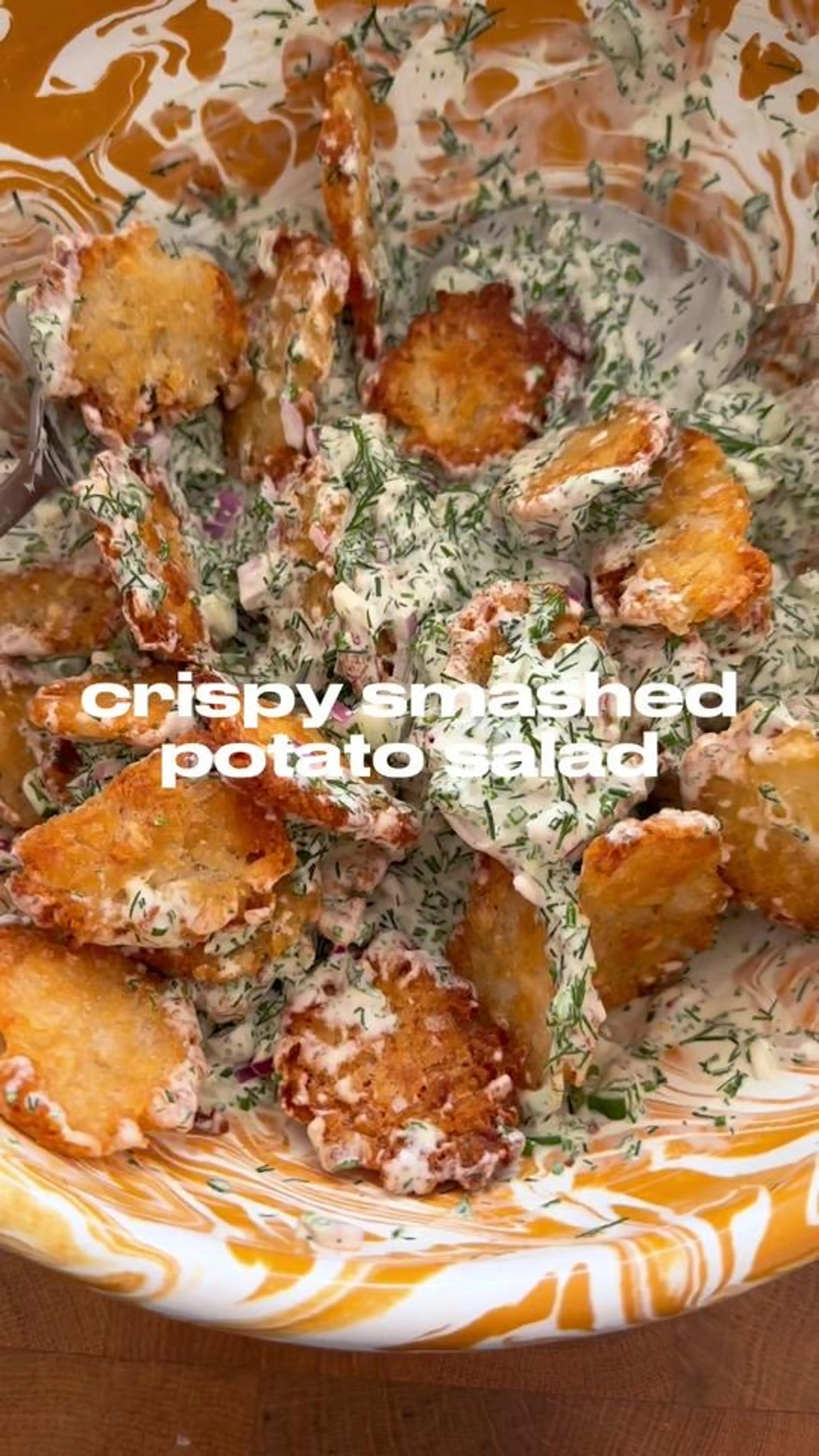 Crispy Smashed Potato Salad W/ Tater Tots/potato Gems