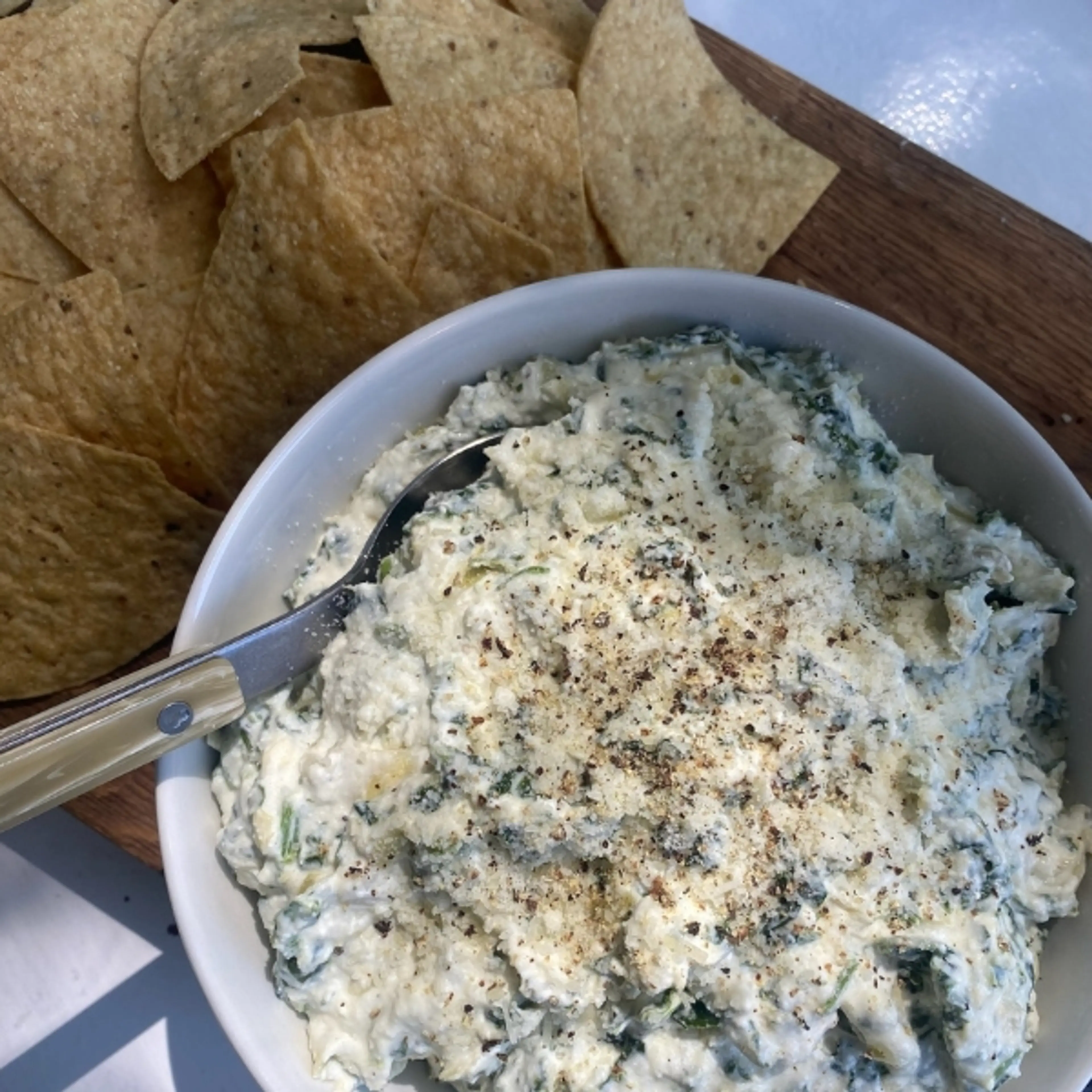 Healthier Spinach Artichoke Dip