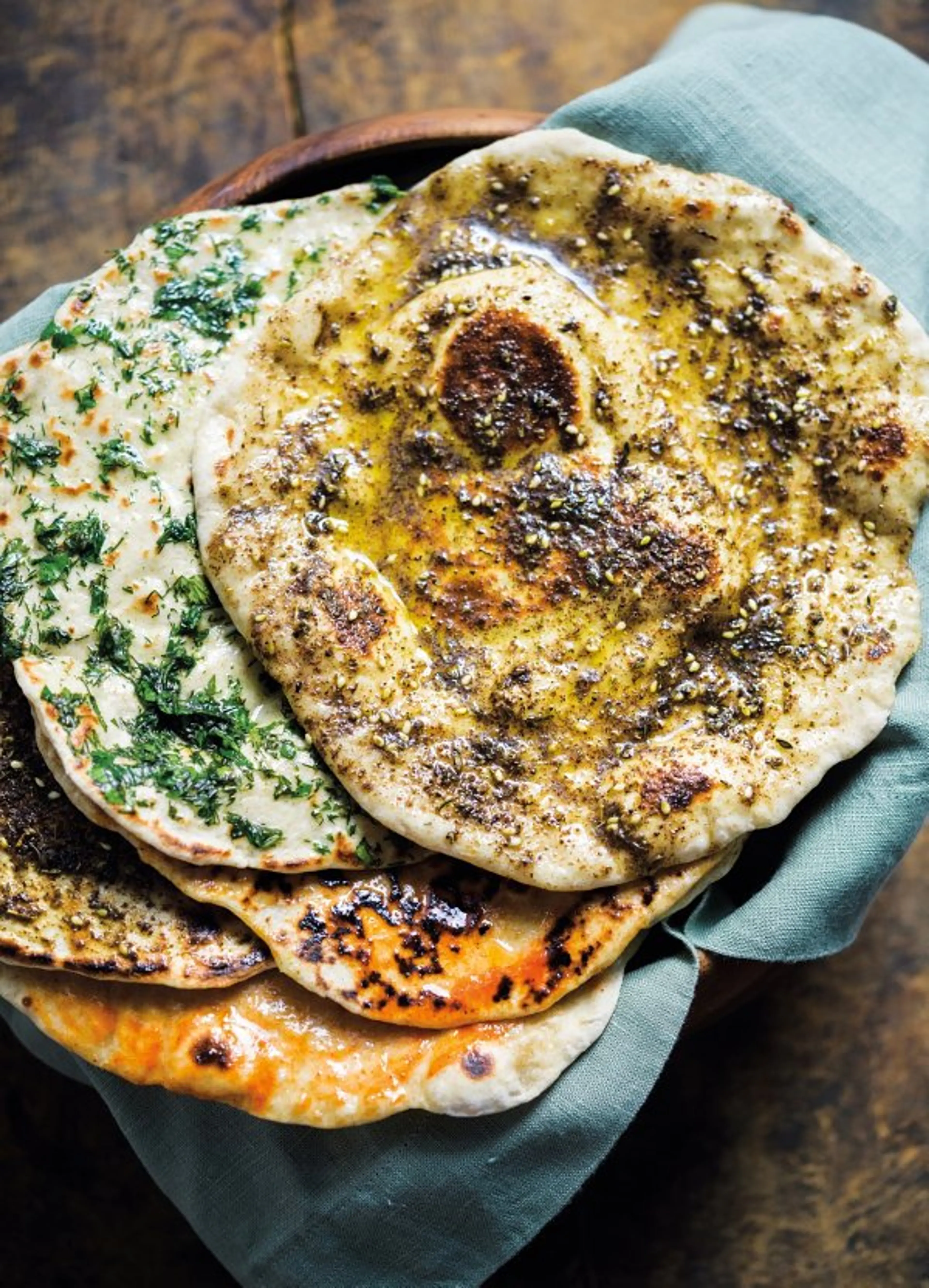 Yogurt Flatbreads with Flavored Butters