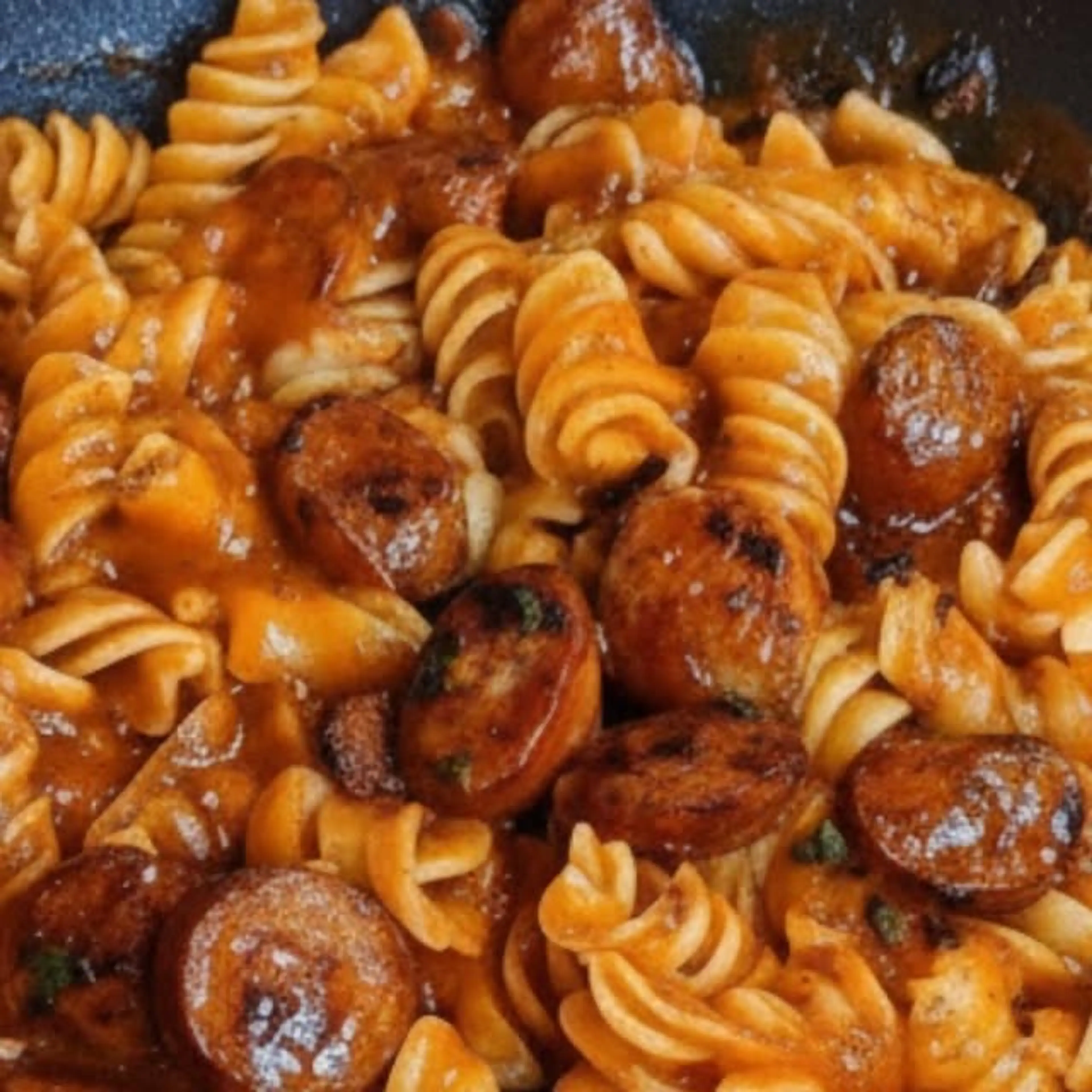 Spicy Honey Bbq Sausage Pasta Skillet