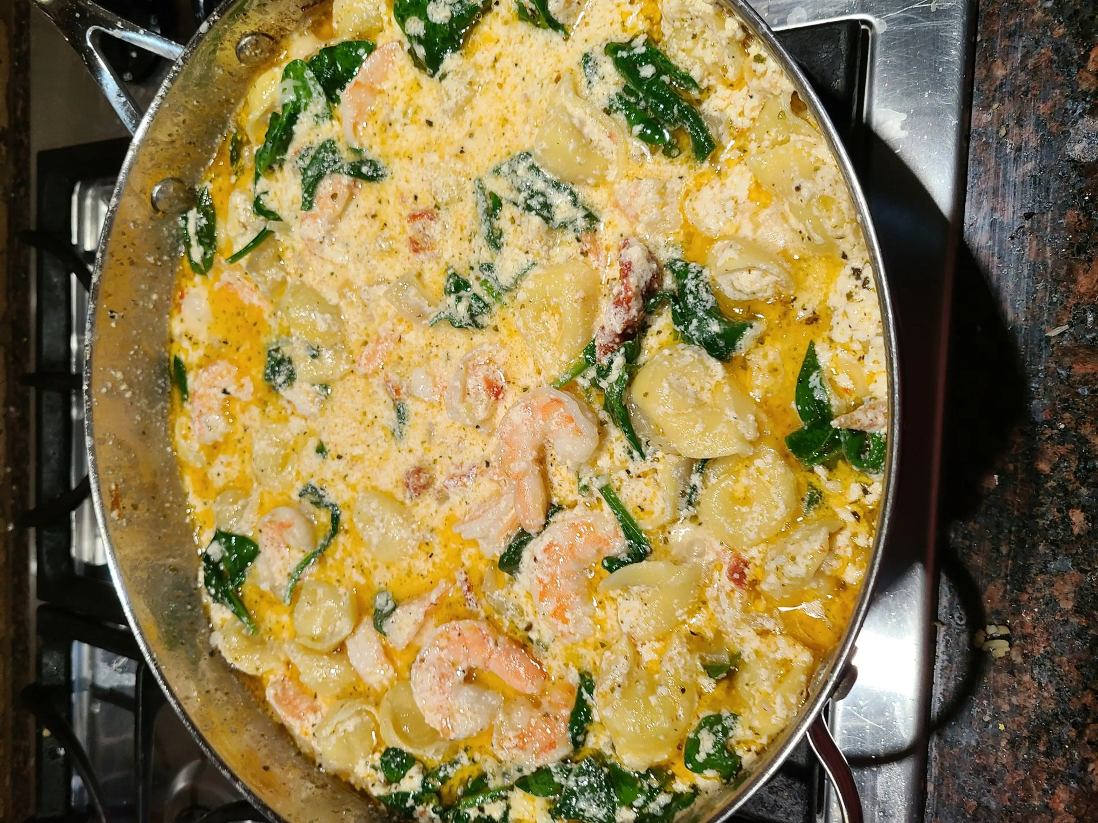 Creamy Tuscan Shrimp with Pasta