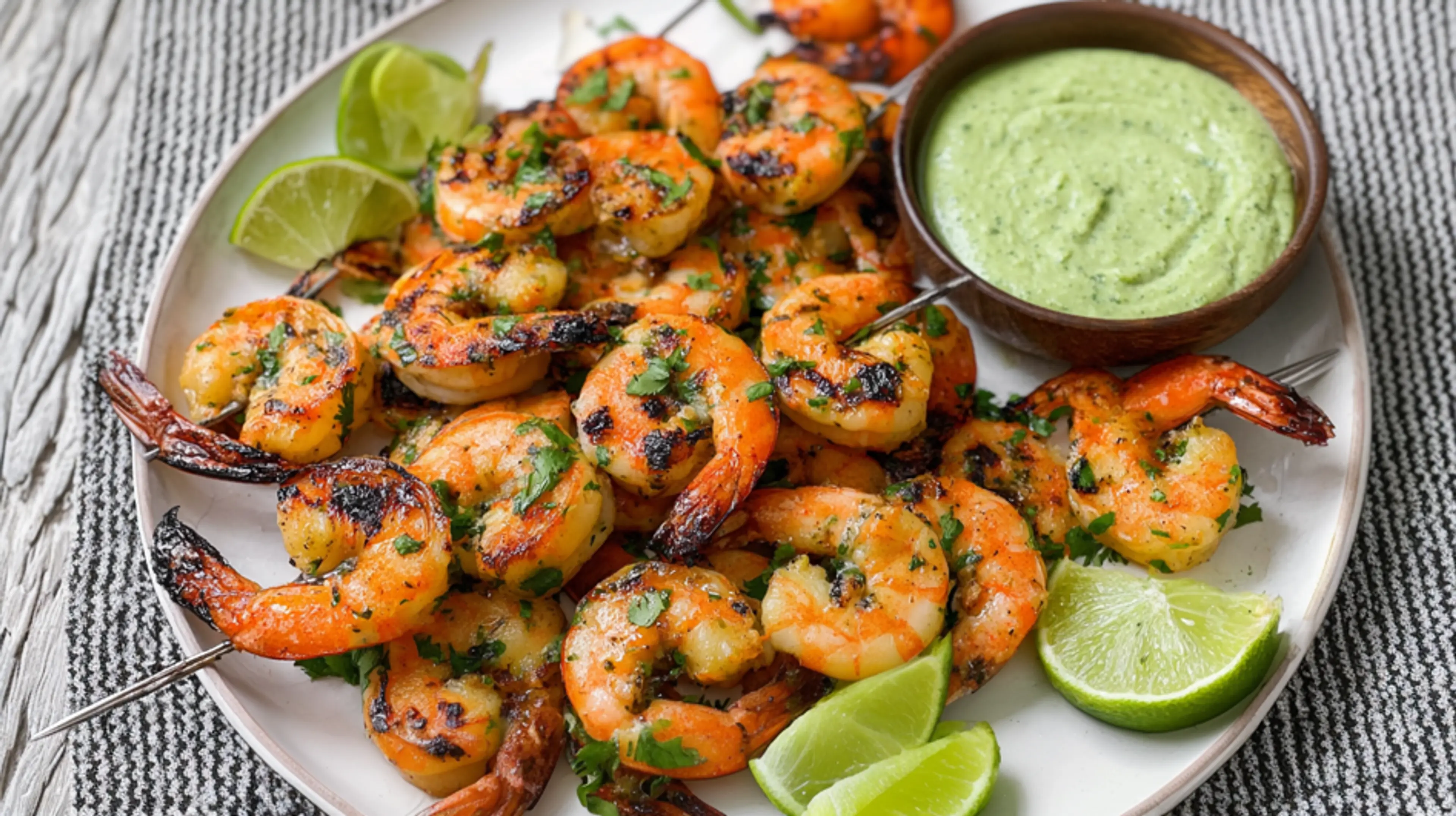 Gegrillte Garnelen mit Limette