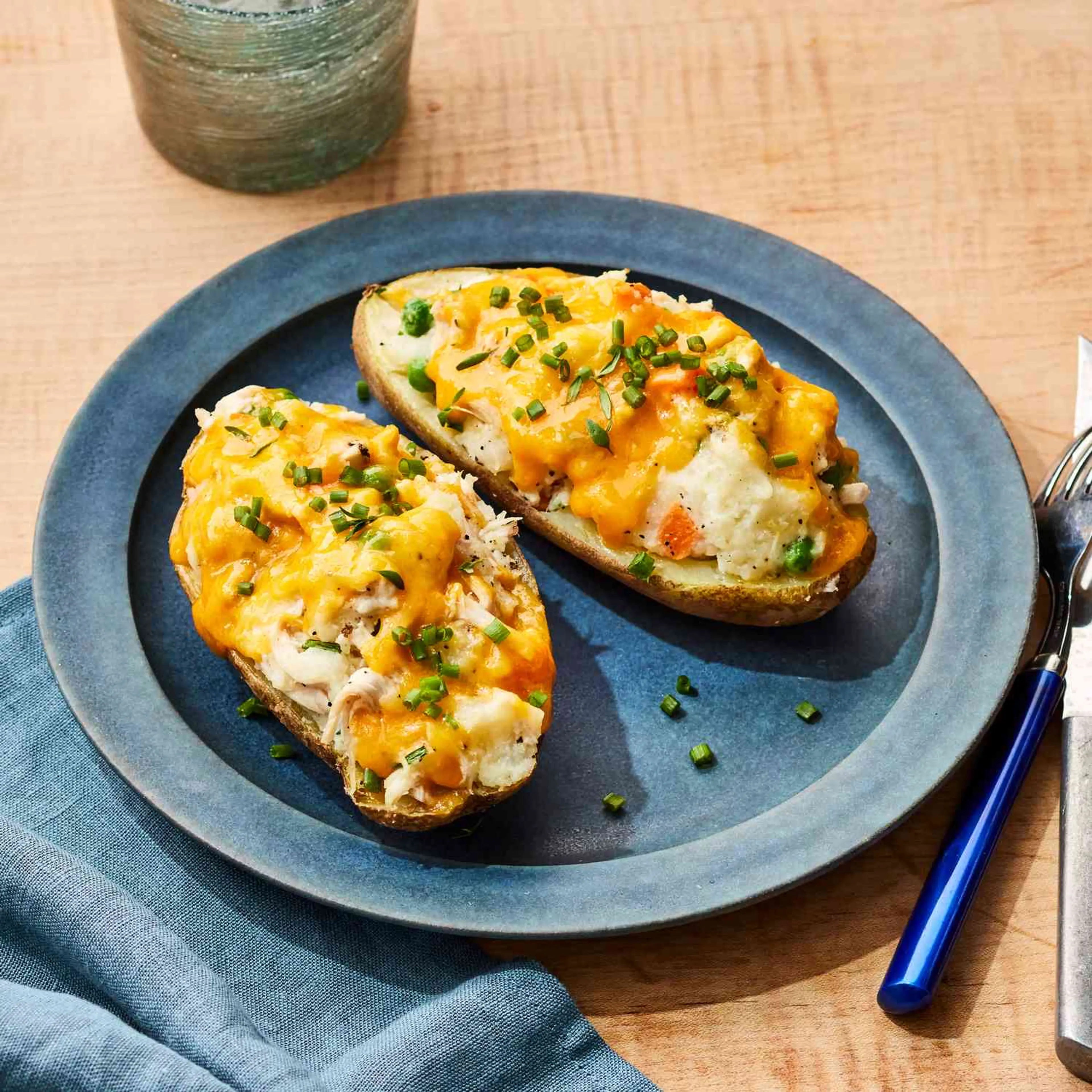 Chicken-Potpie Twice-Baked Potatoes