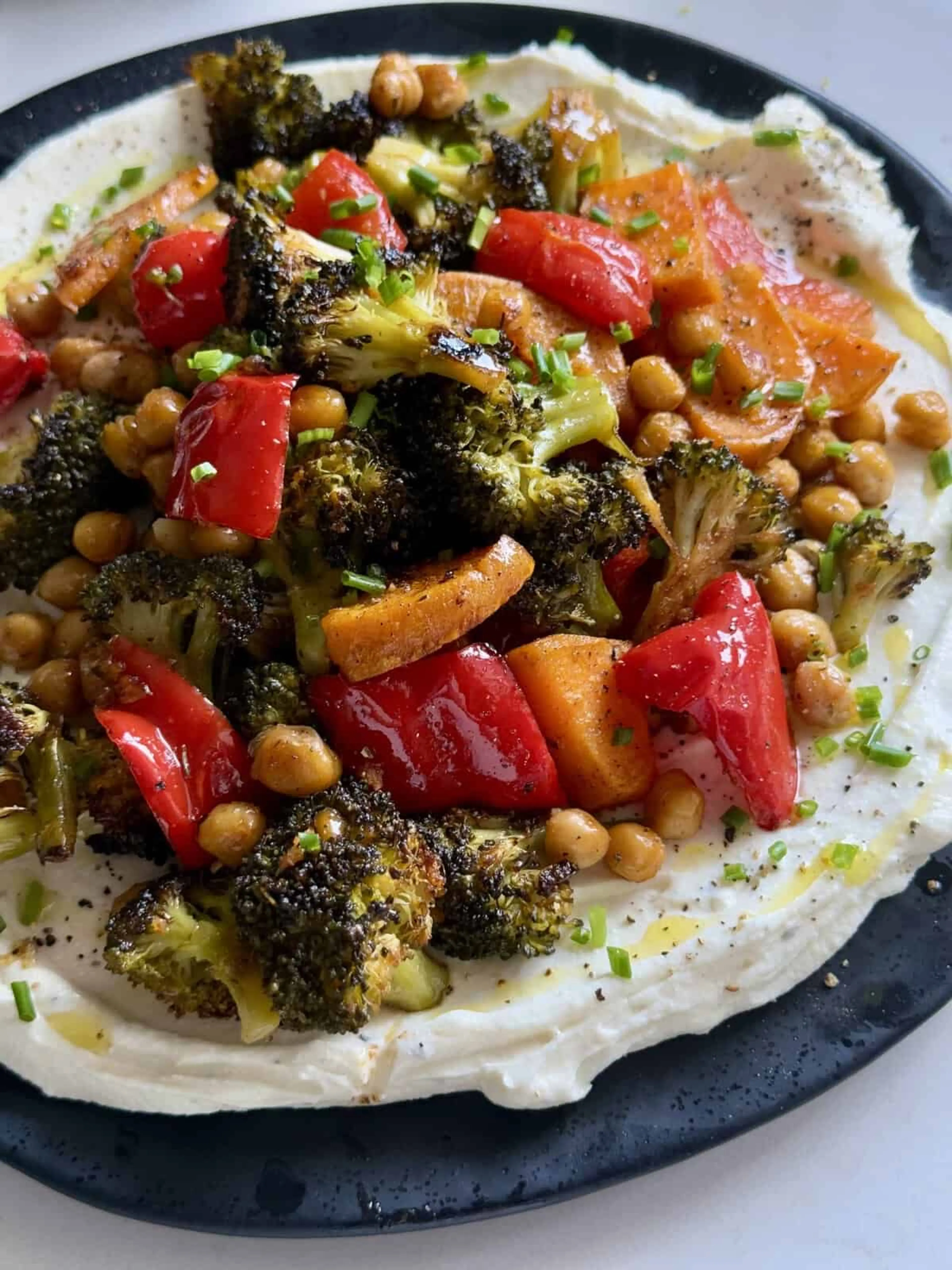 Roasted Veggies Over Lemony Whipped Ricotta