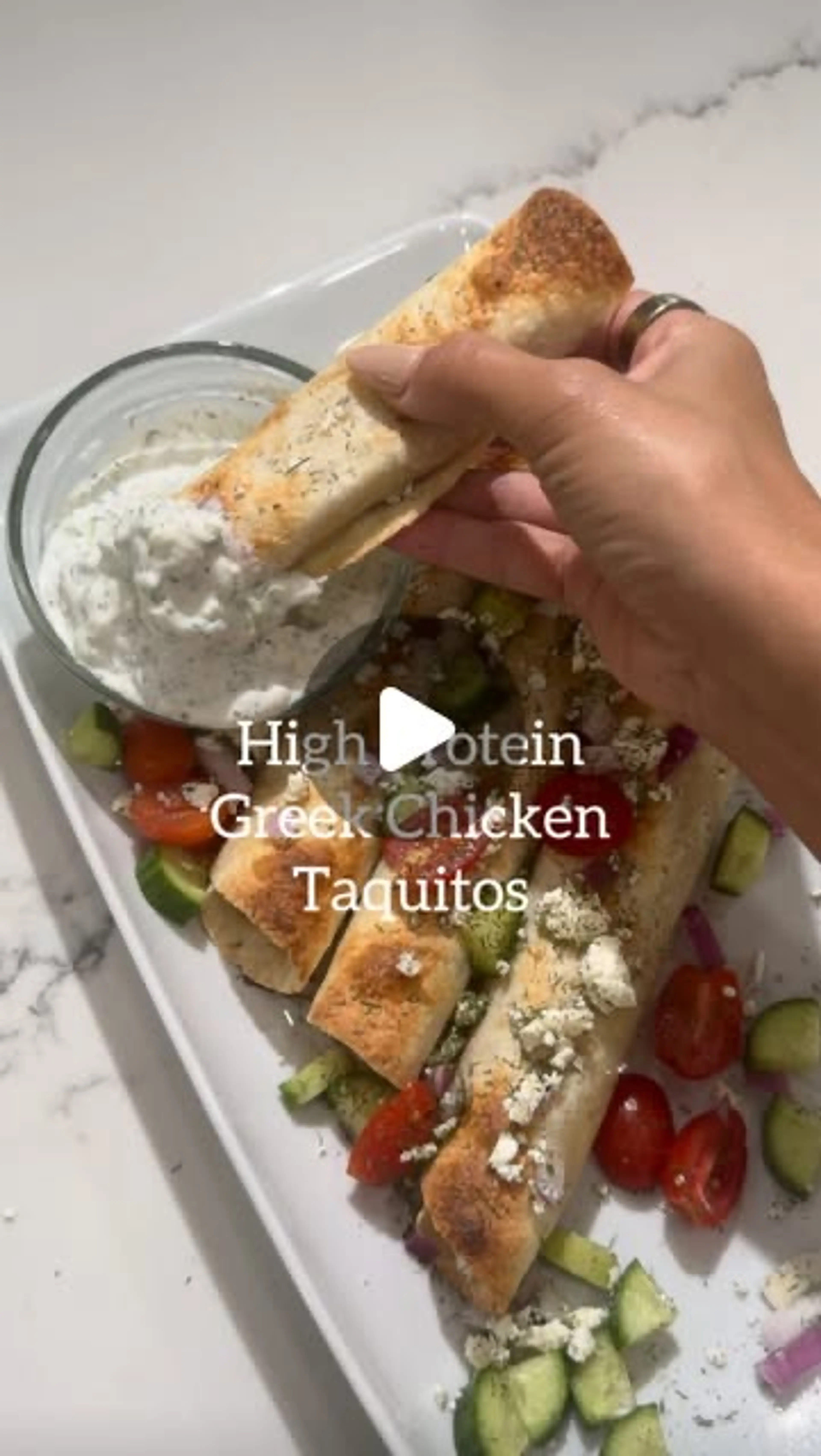 High Protein Greek Chicken Taquitos