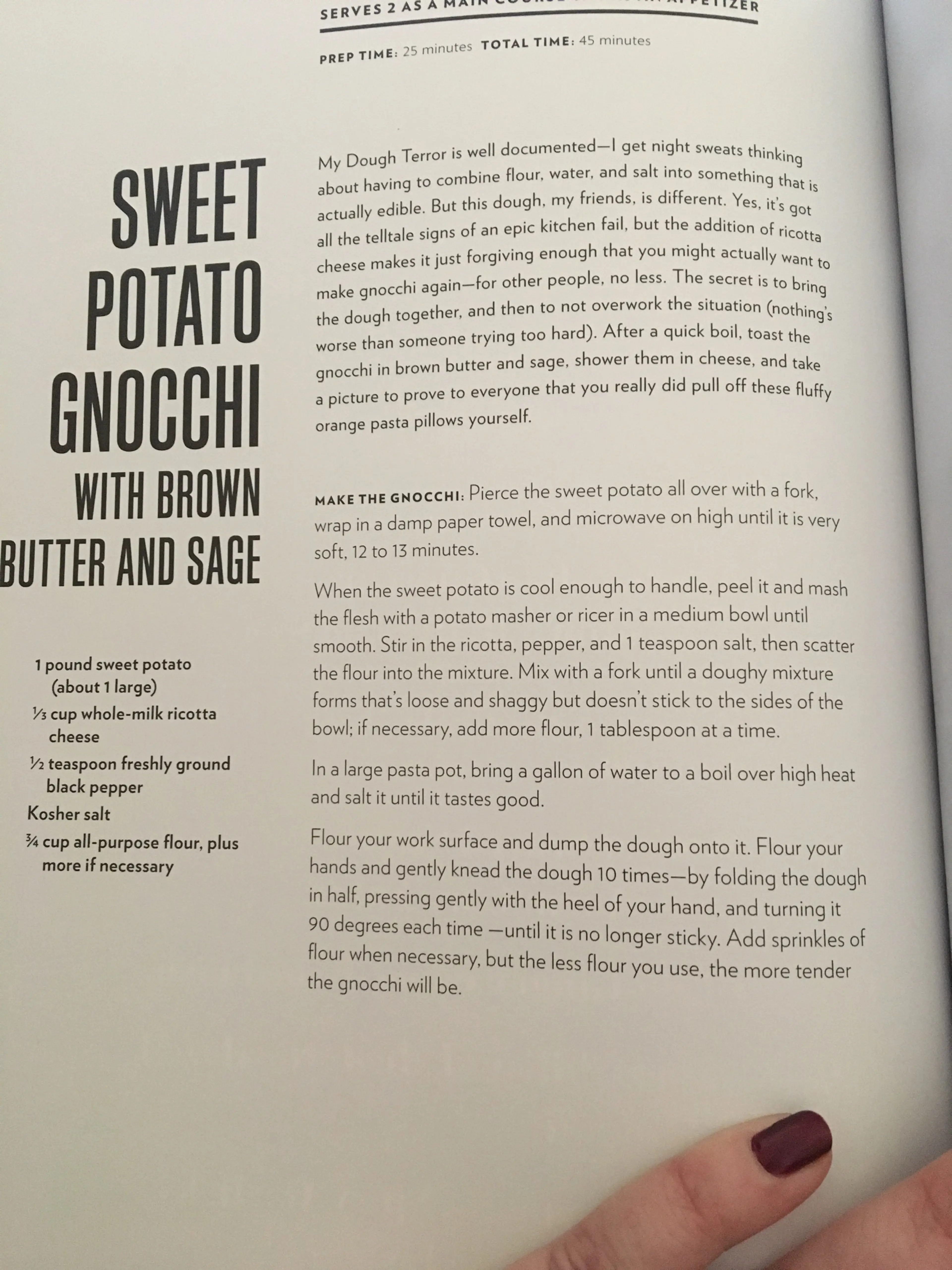 SWEET POTATO GNOCCHI WITH BROWN BUTTER AND SAGE