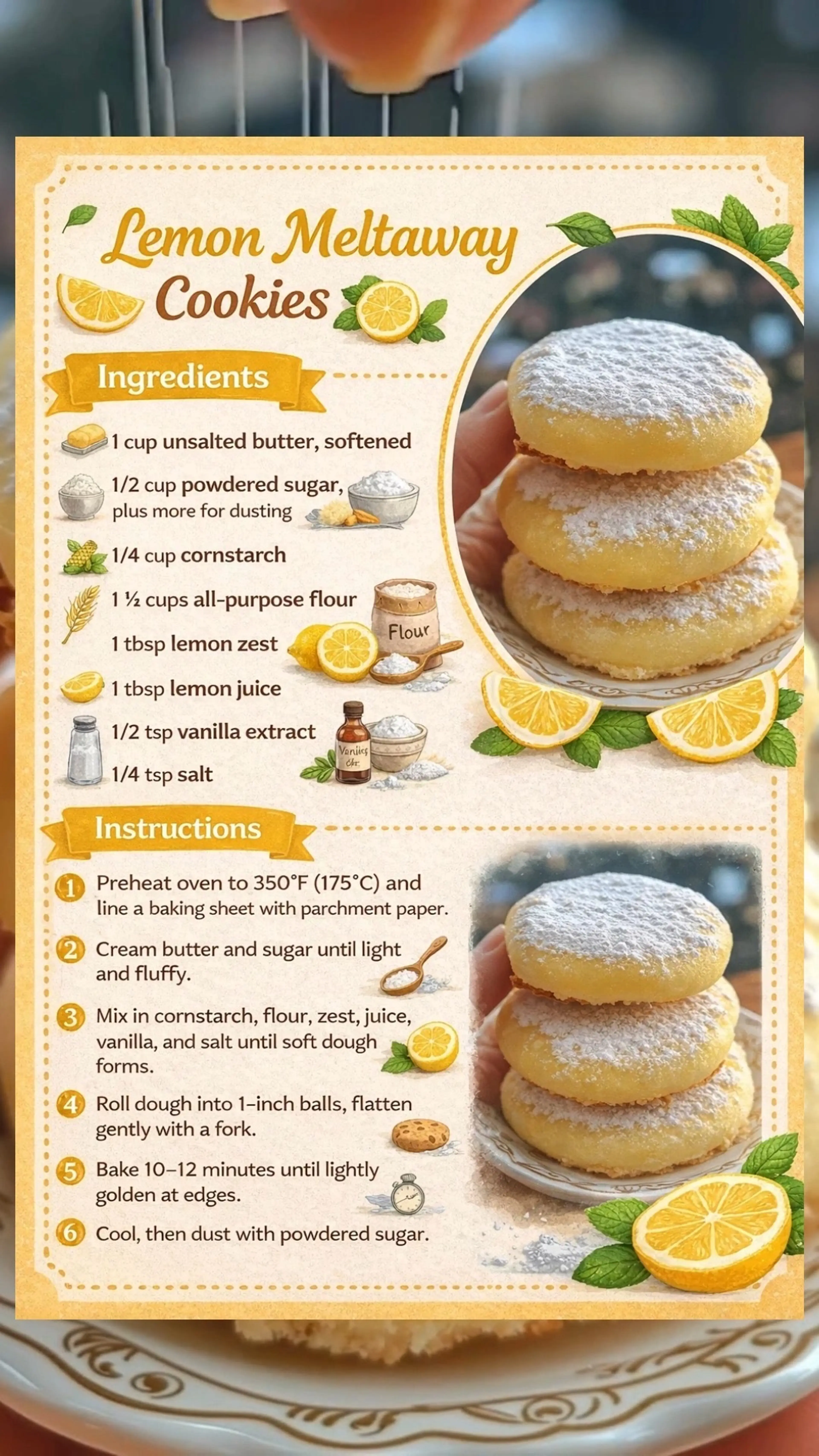 Lemon Meltaway Cookies