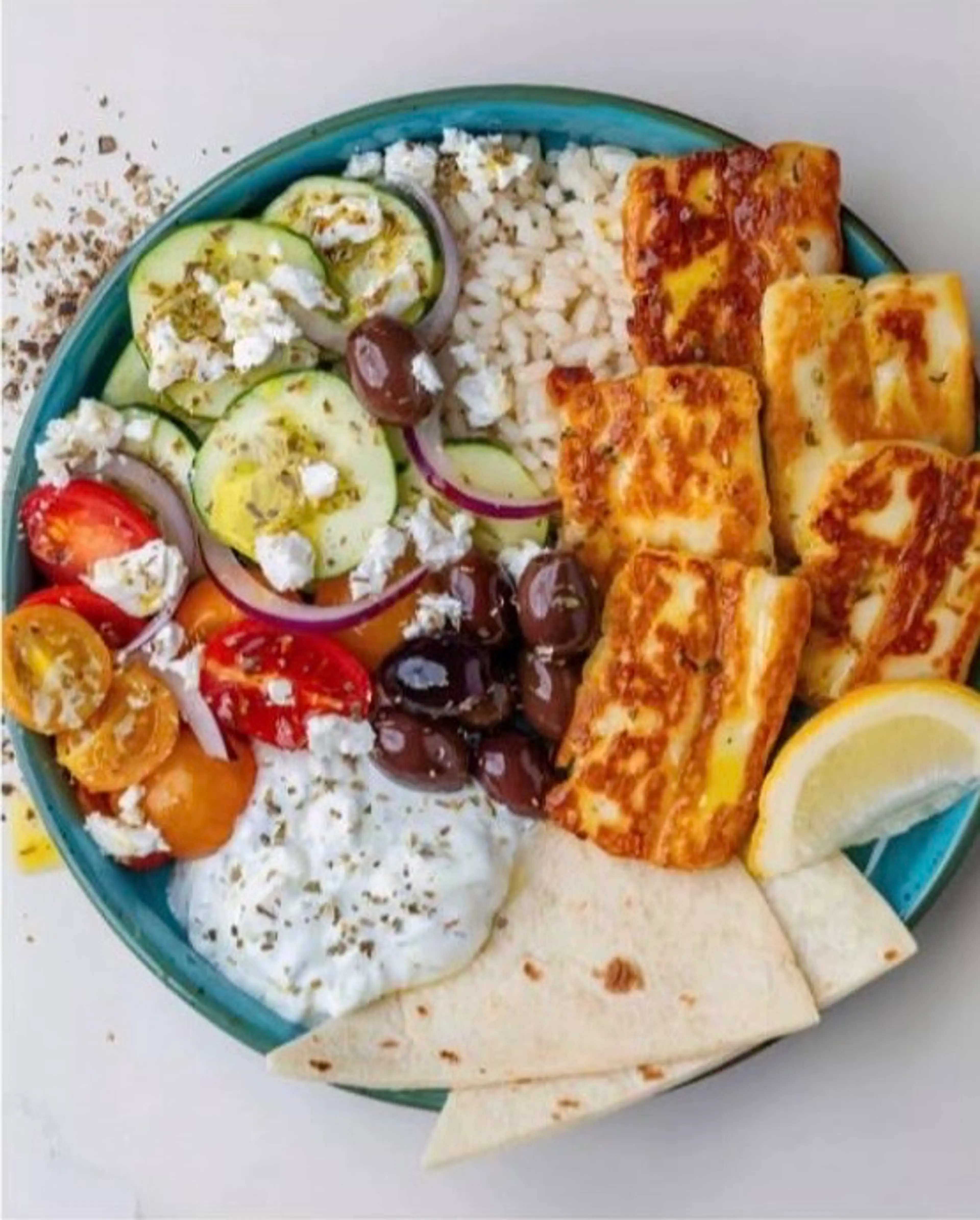 High-Protein Greek Halloumi Bowl