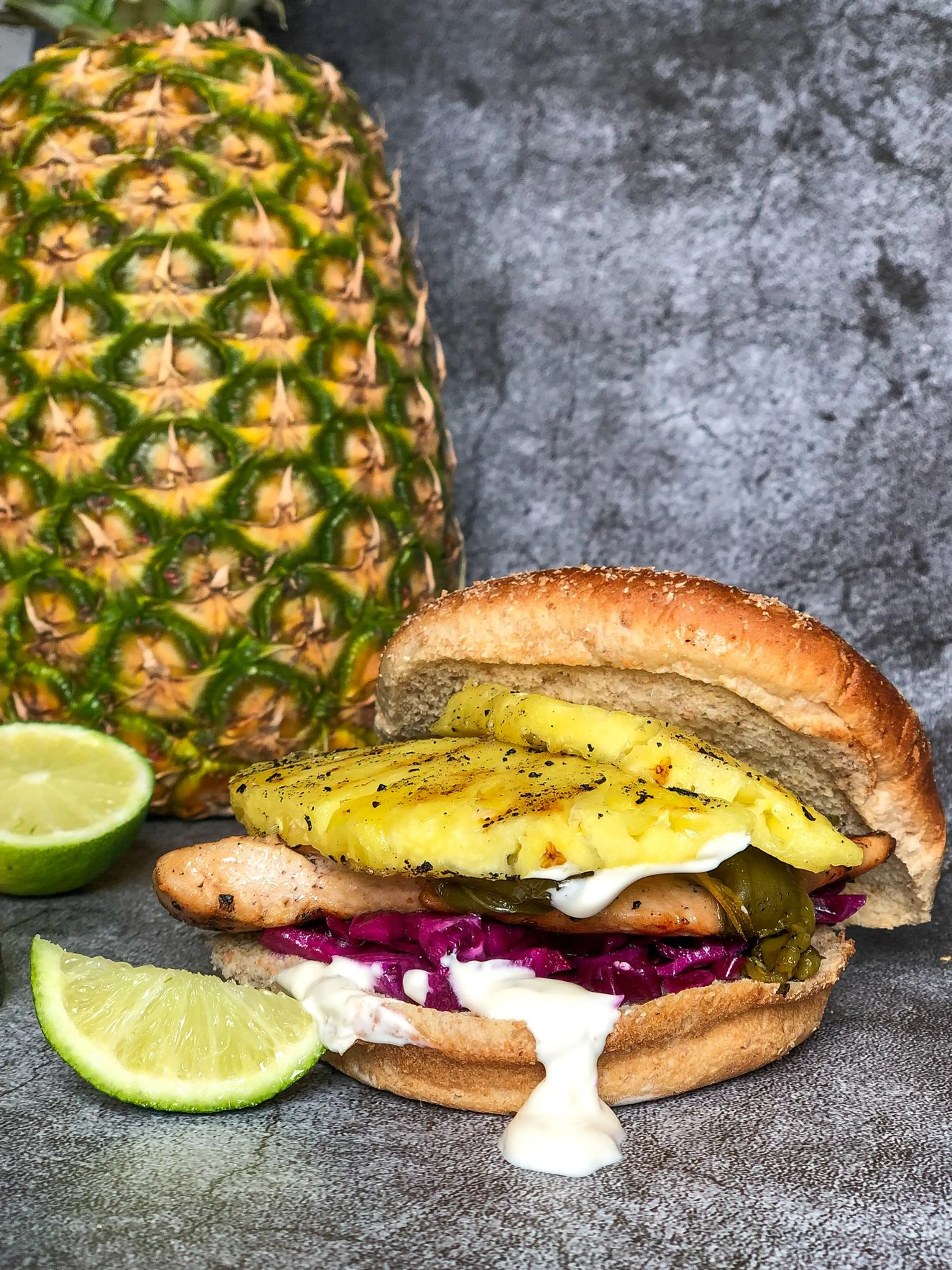 Grilled Chicken Sandwiches with Jalapeno Infused Pineapple a
