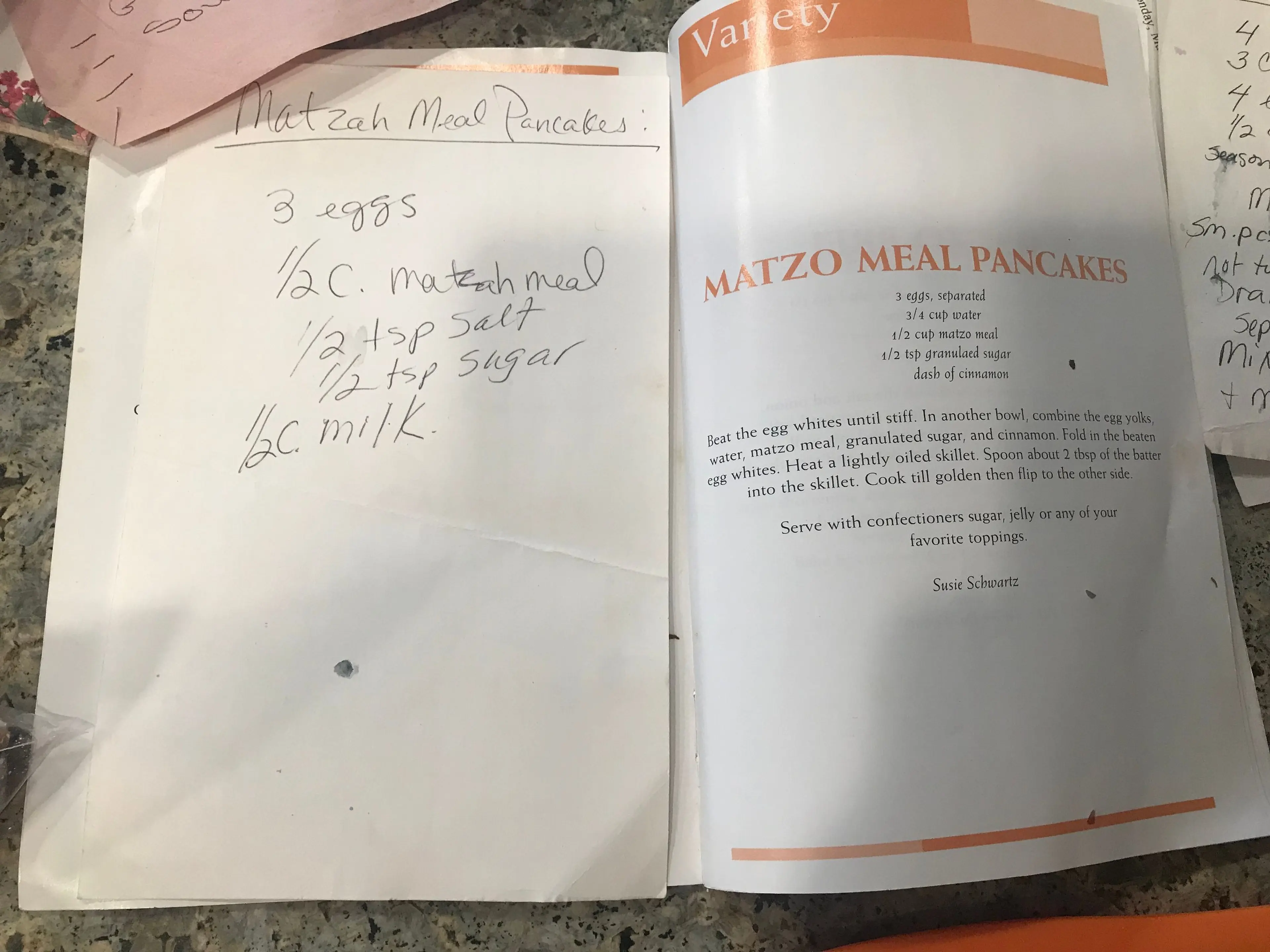 Matzah Meal Pancakes