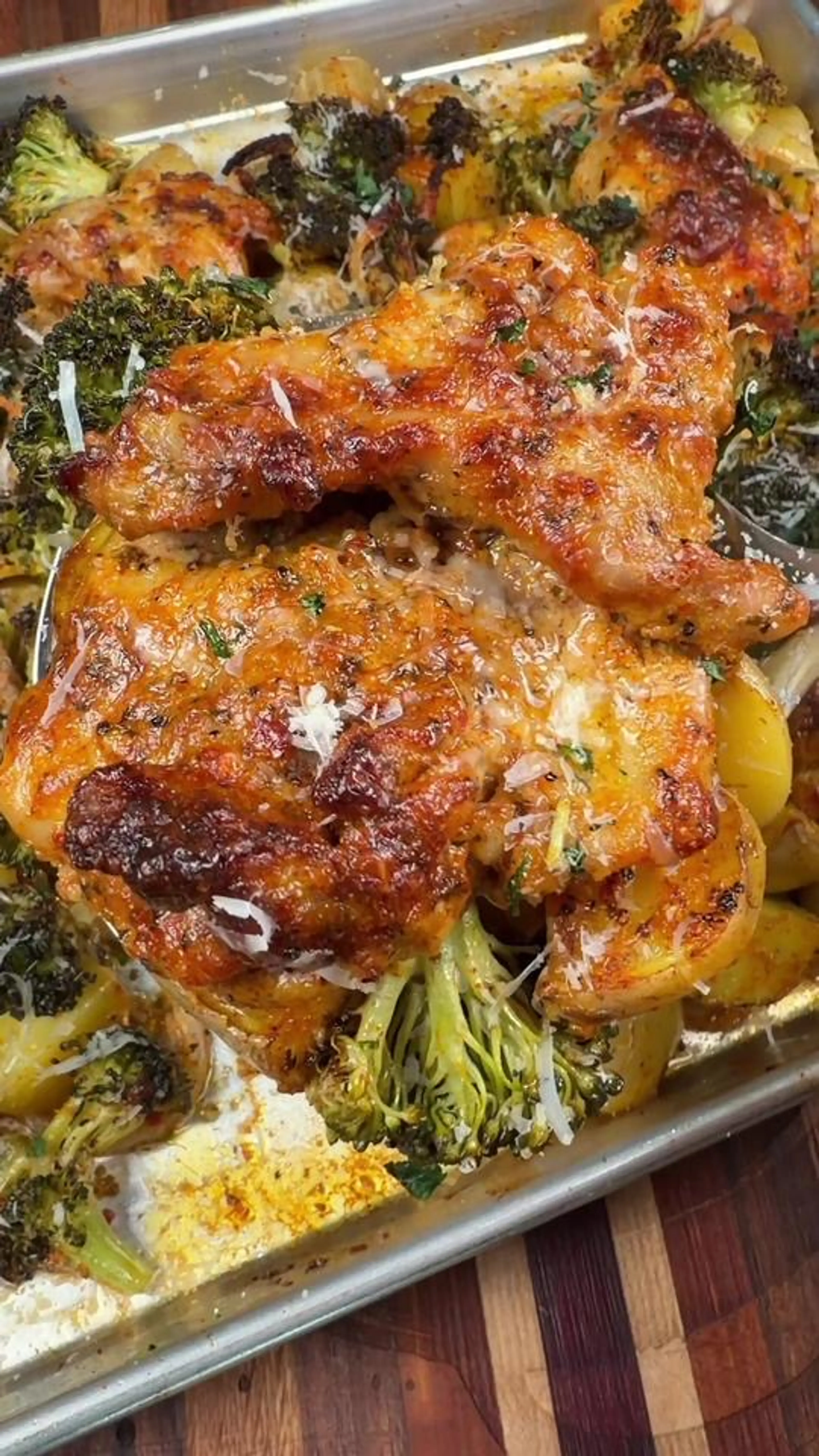 Sheet Pan Parmesan Garlic Chicken Thighs