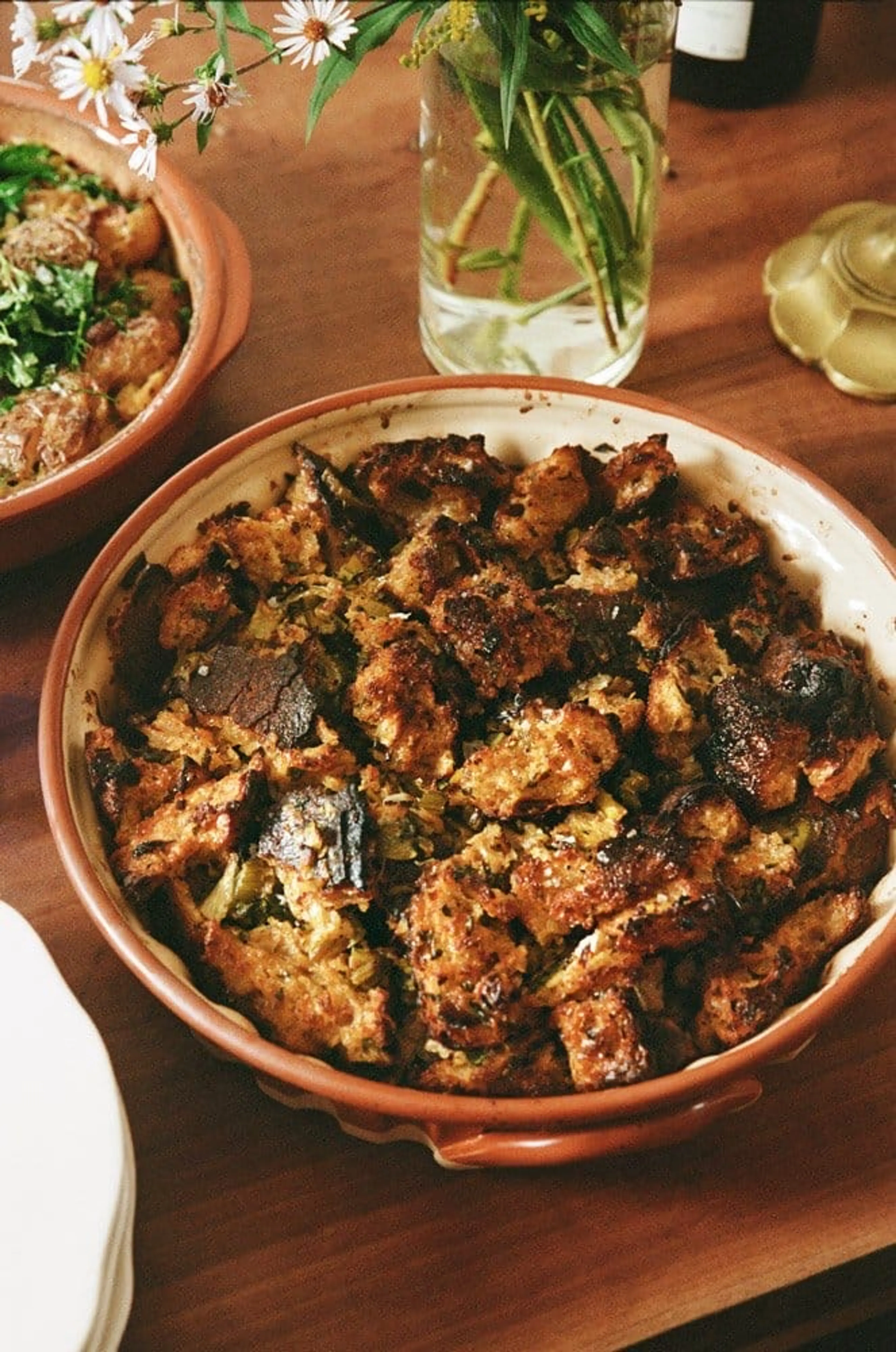 Buttered Stuffing with Celery and Leeks