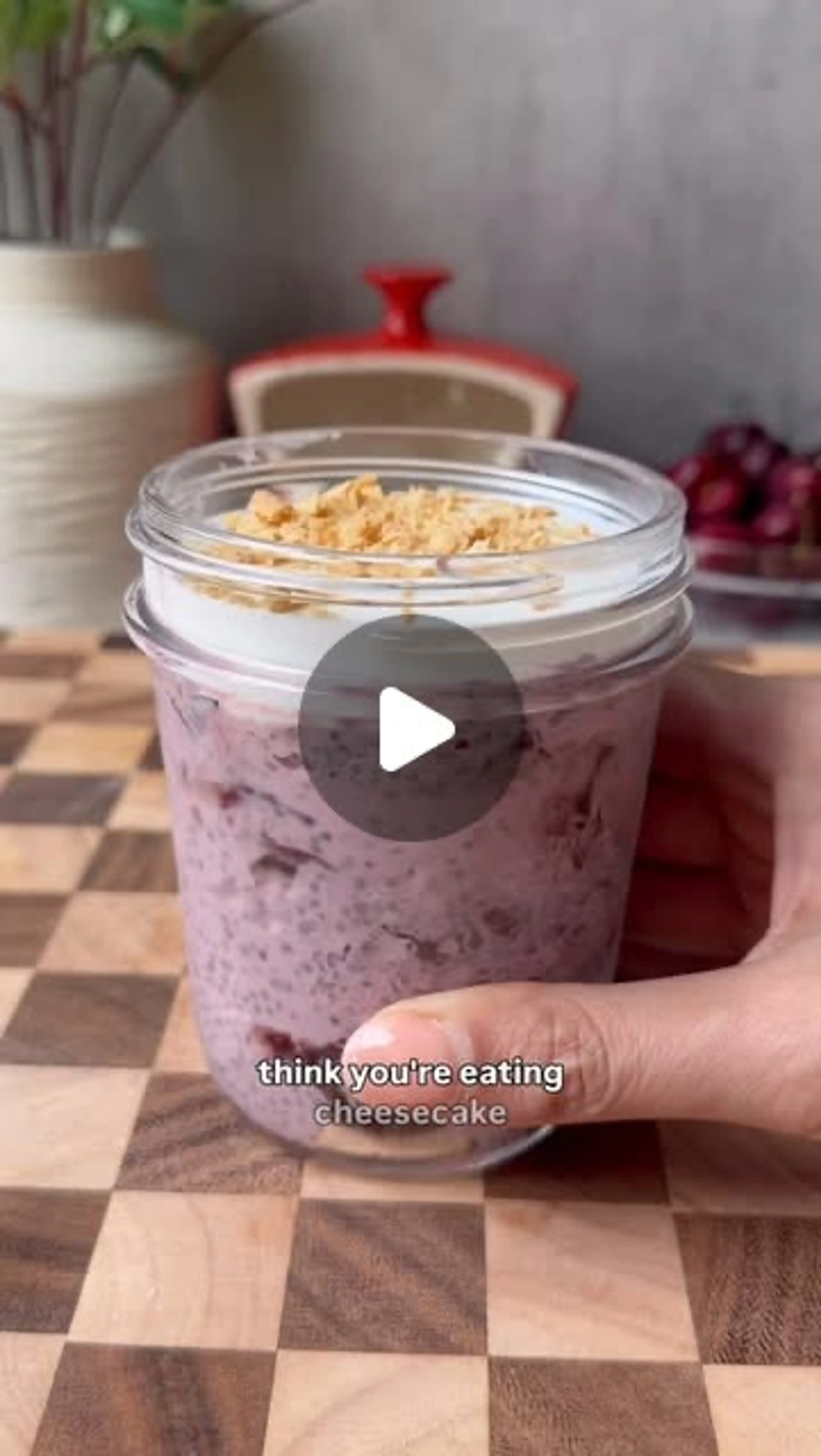 Cherry Cheesecake Chia Pudding