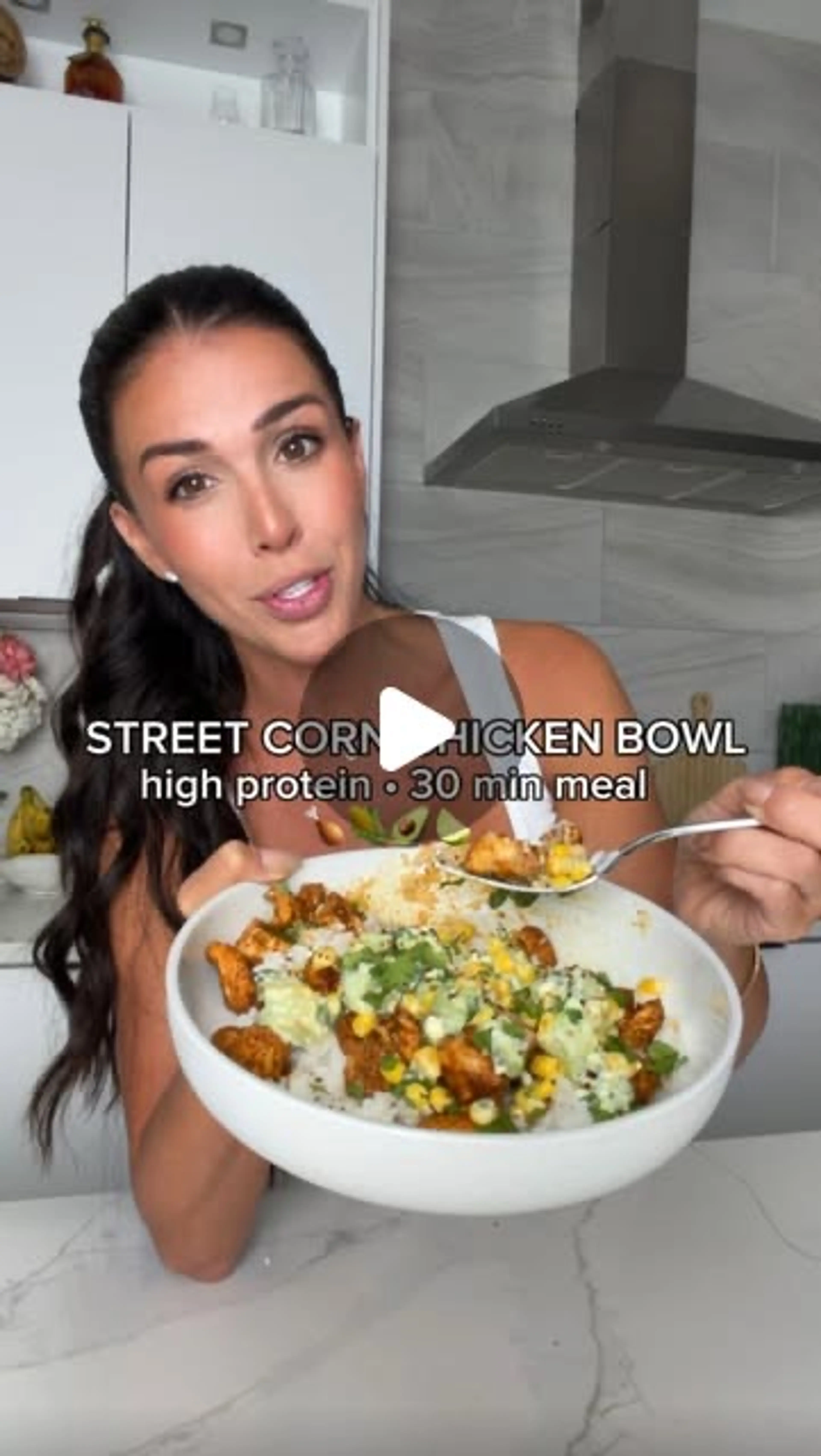High Protein Street Corn Chicken Bowl