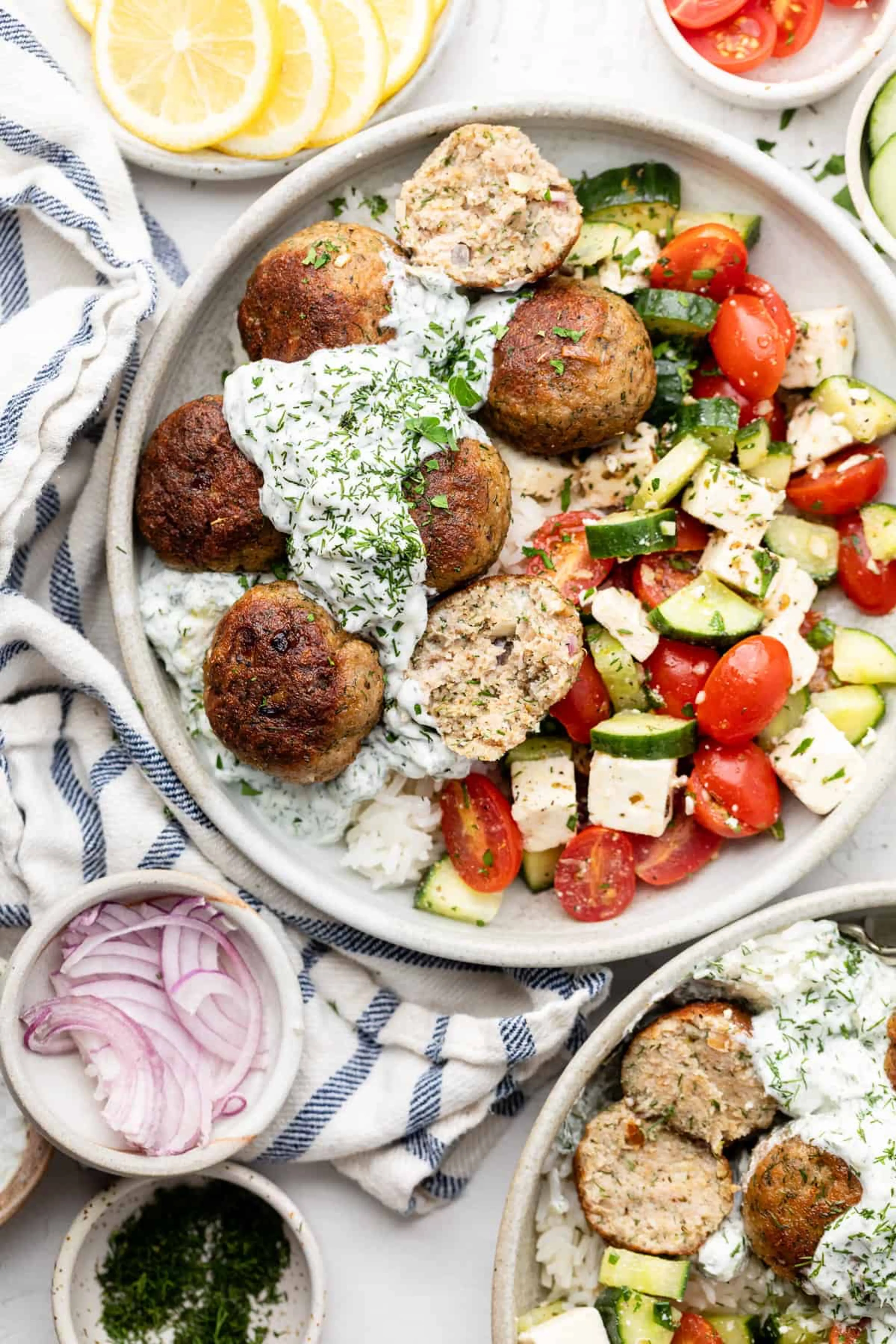 Greek Turkey Meatballs with Tzatziki