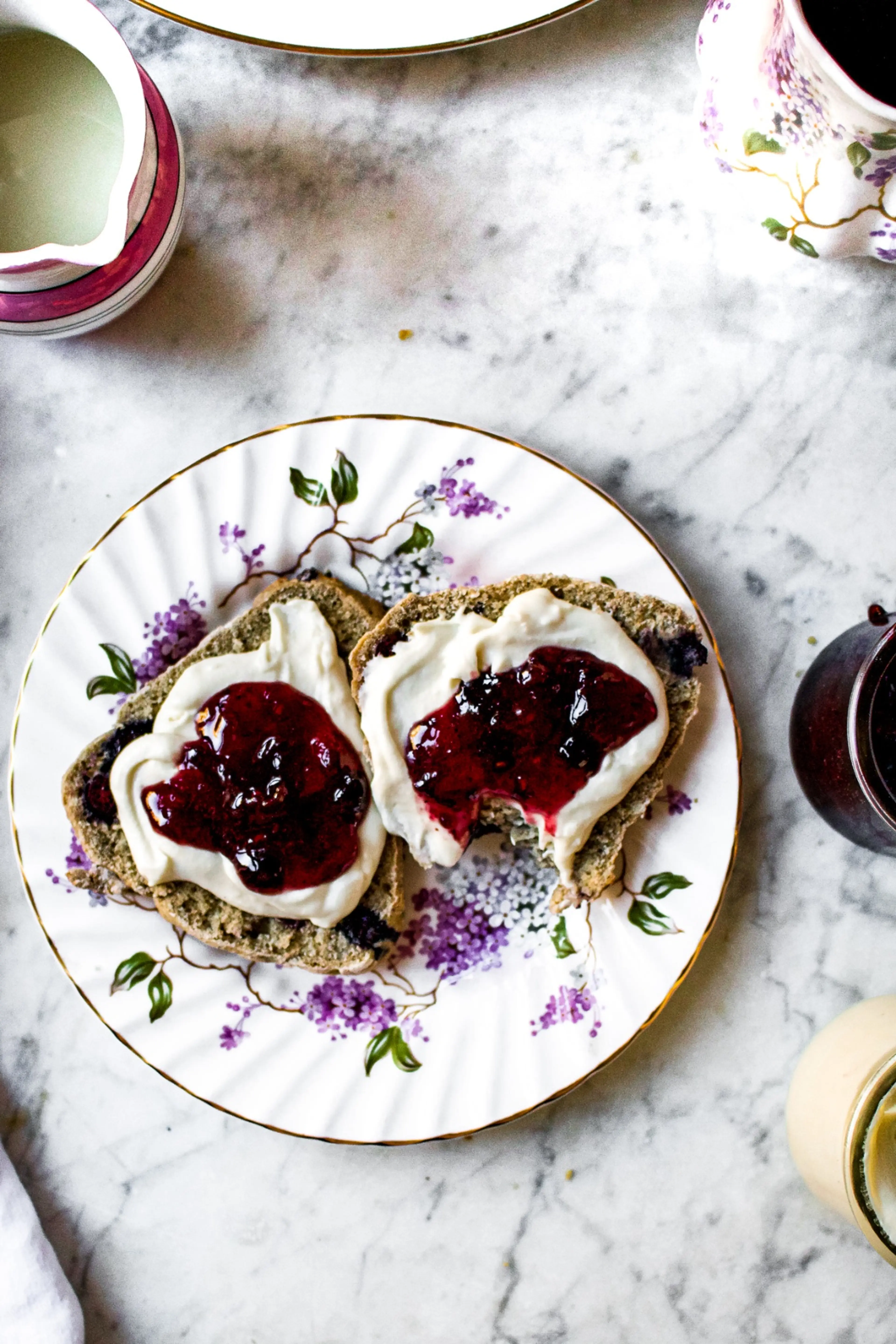Blueberry Scones and Clotted Cream