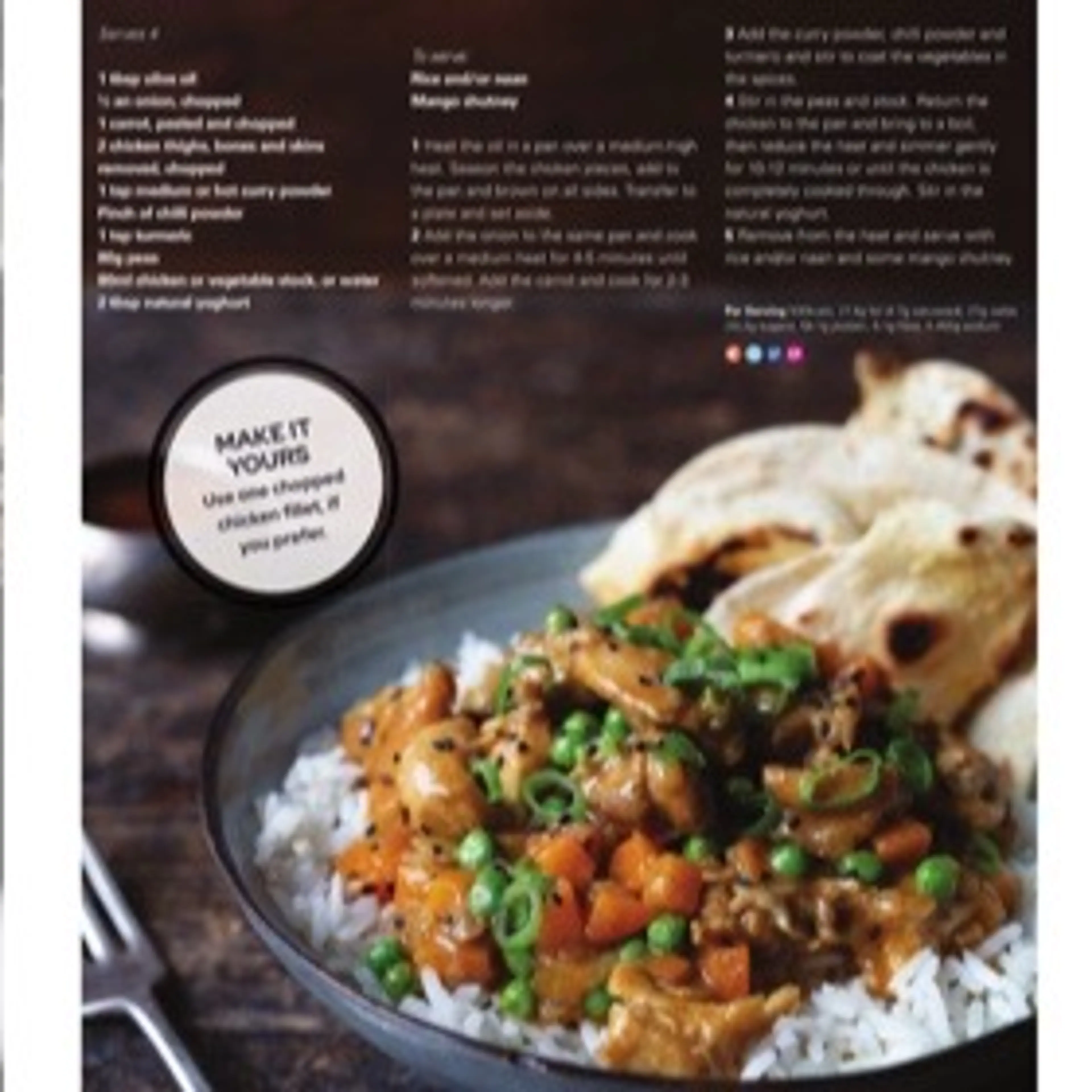 CHICKEN CURRY FOR ONE