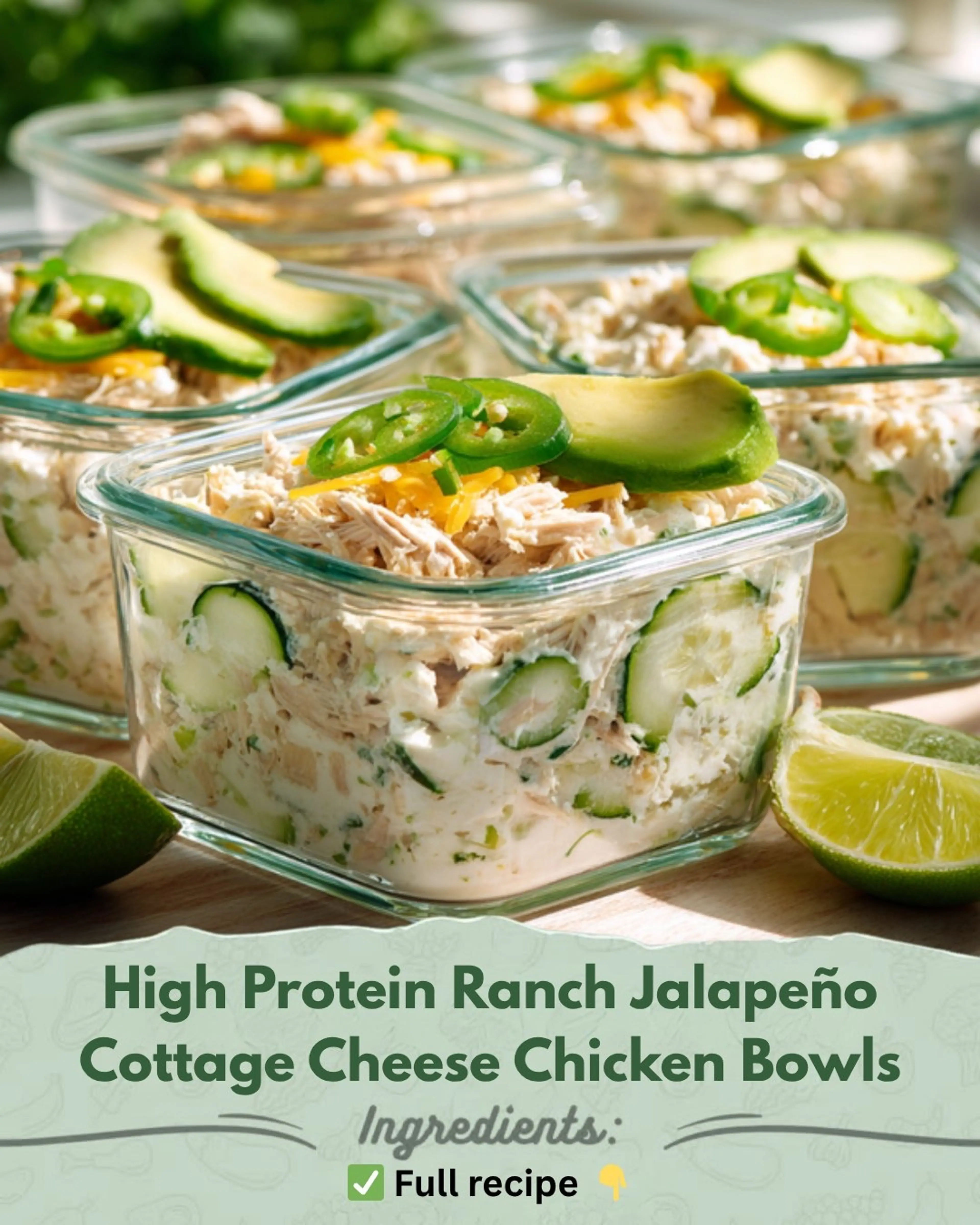 High Protein Ranch Jalapeño Cottage Cheese Chicken Bowls
