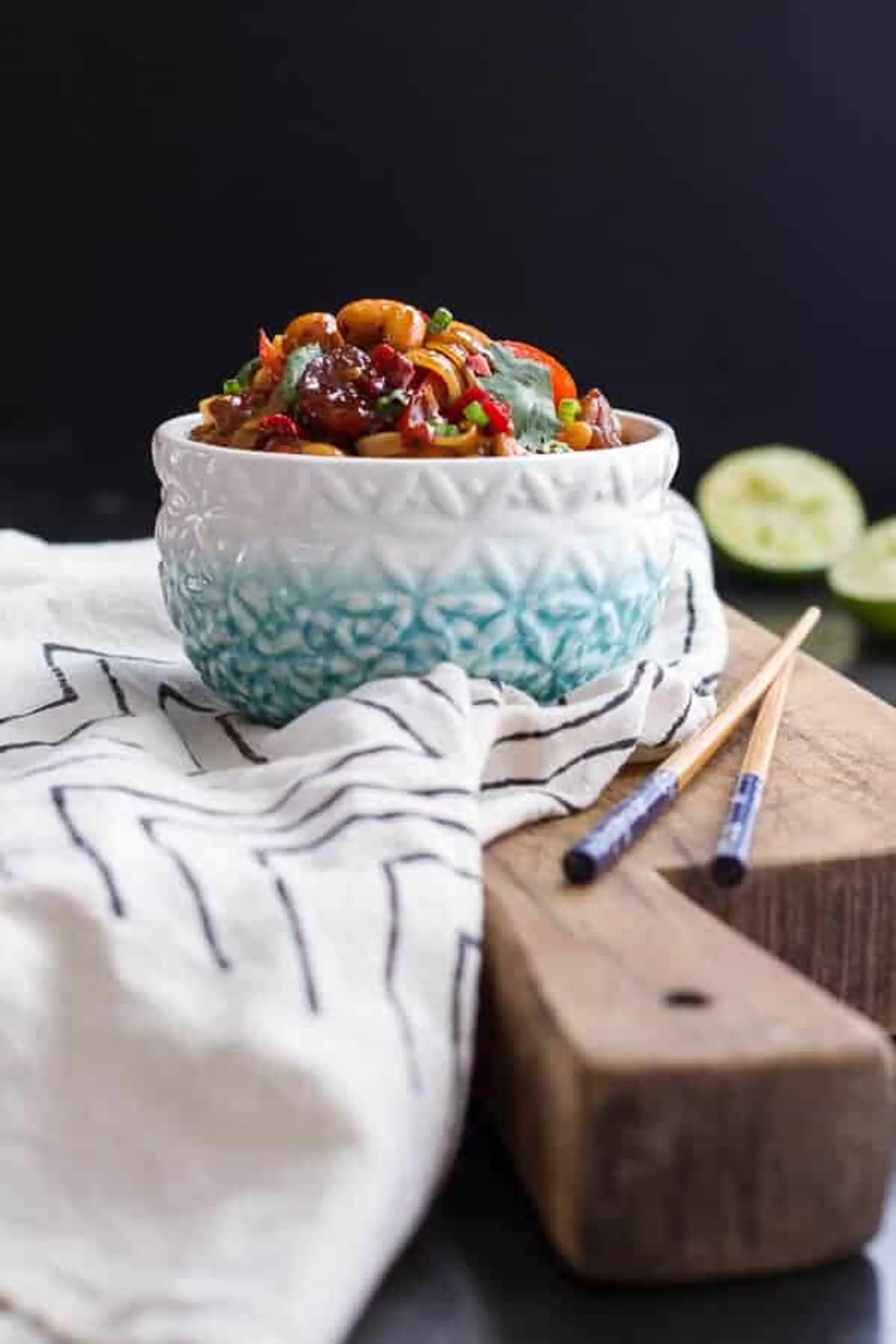 Chili Cashew Shrimp Noodles.