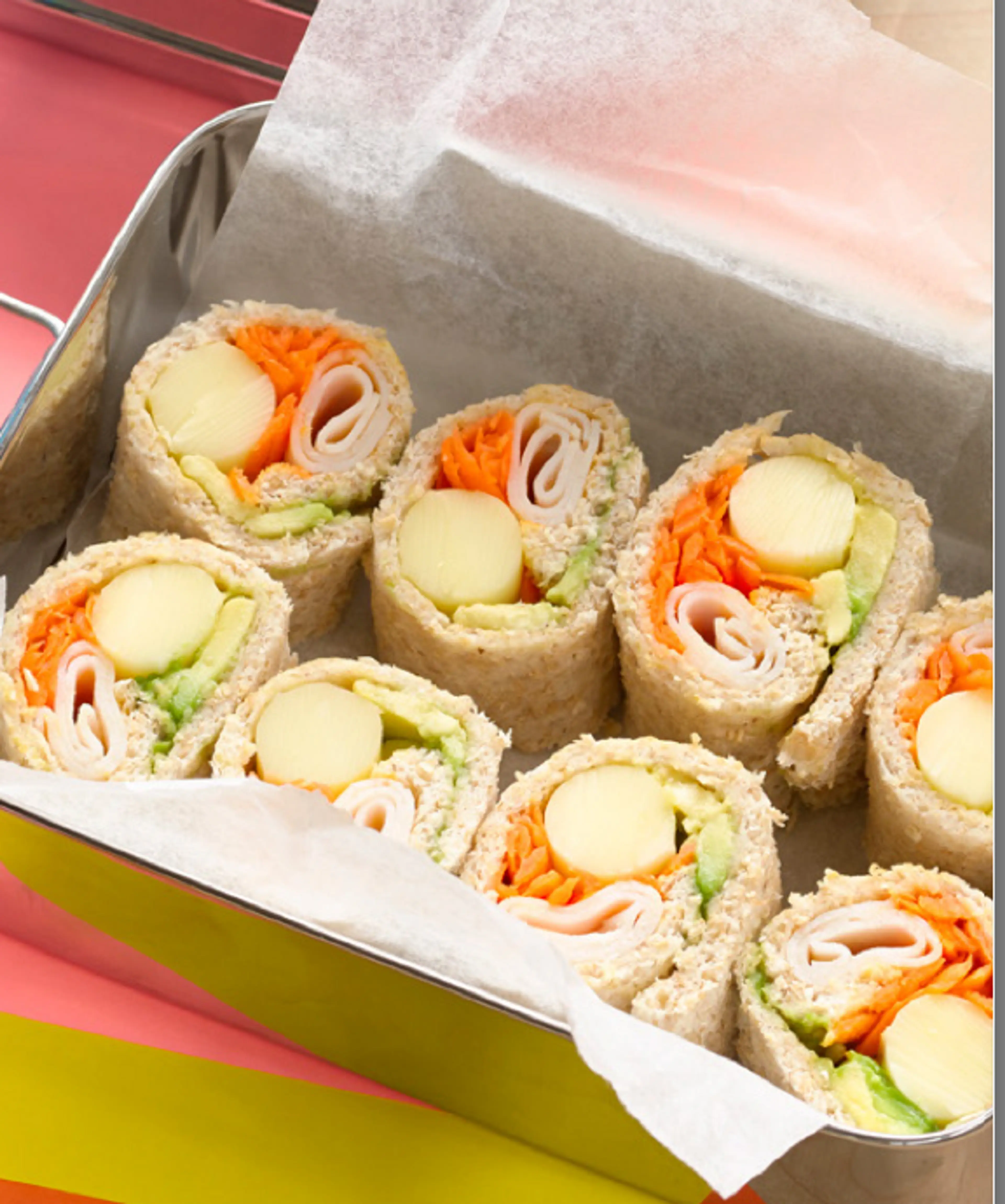 "Sushi" roll up sandwiches