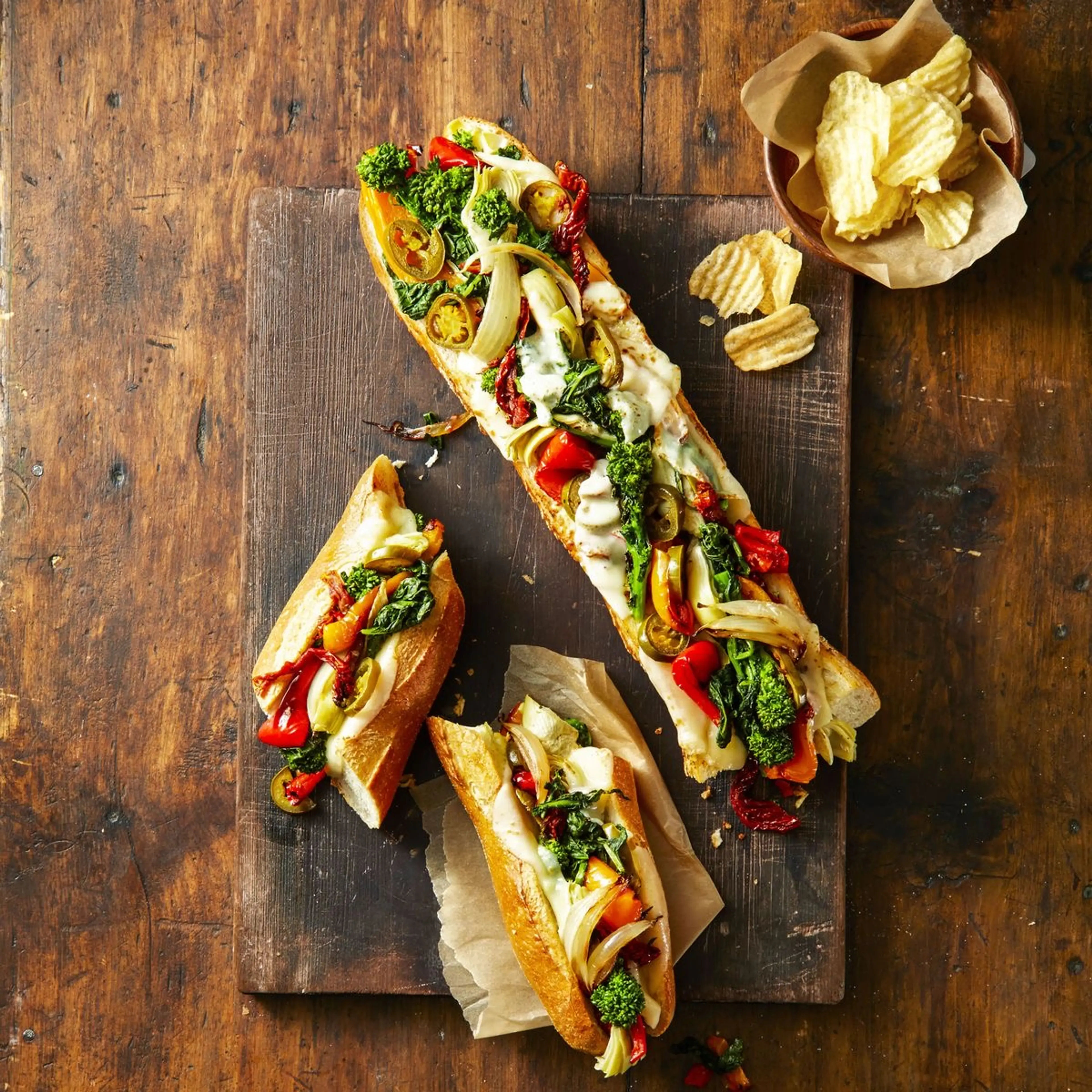 Provolone Veggie Party Subs