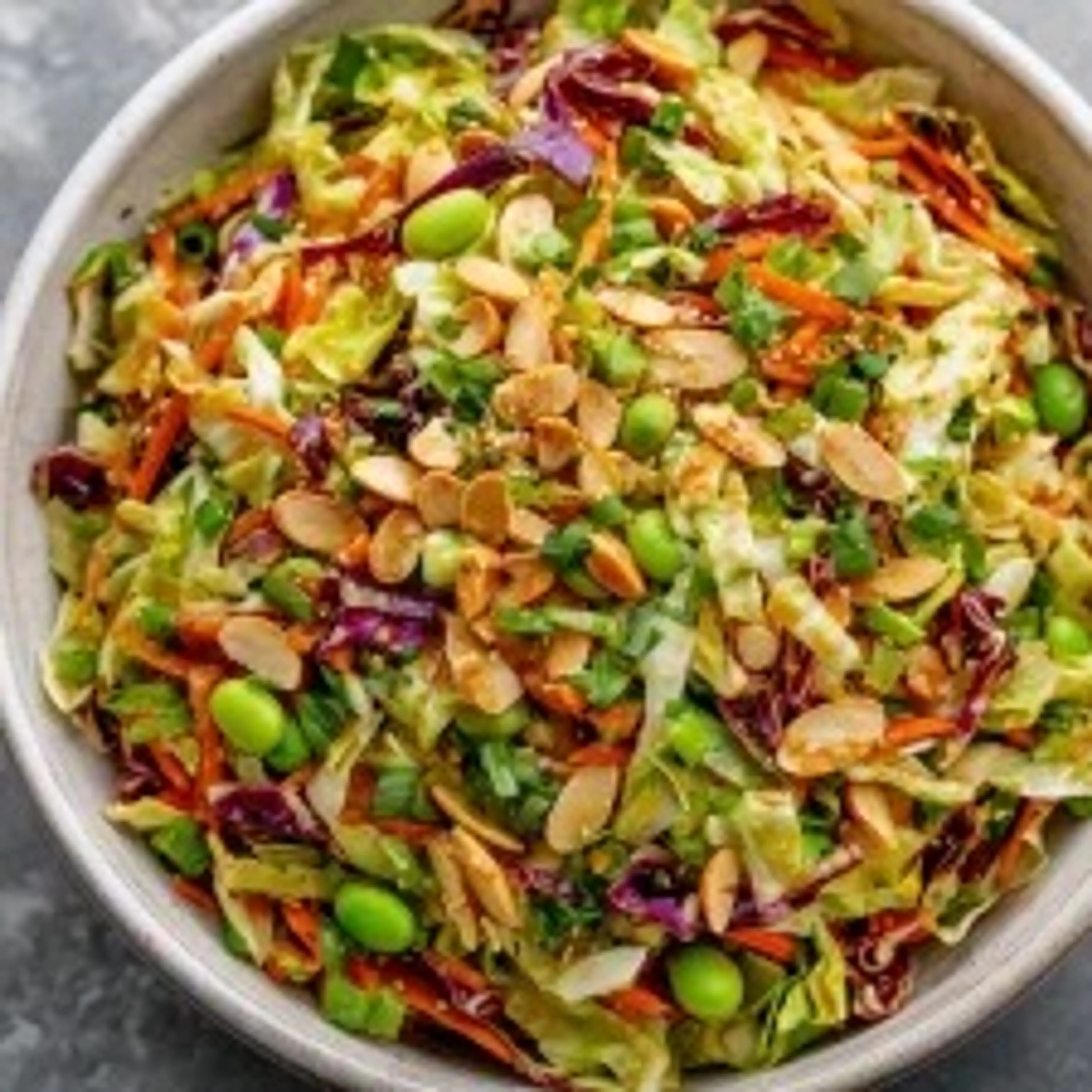 Crunchy Cabbage and Edamame Salad with Sesame Ginger Dressin