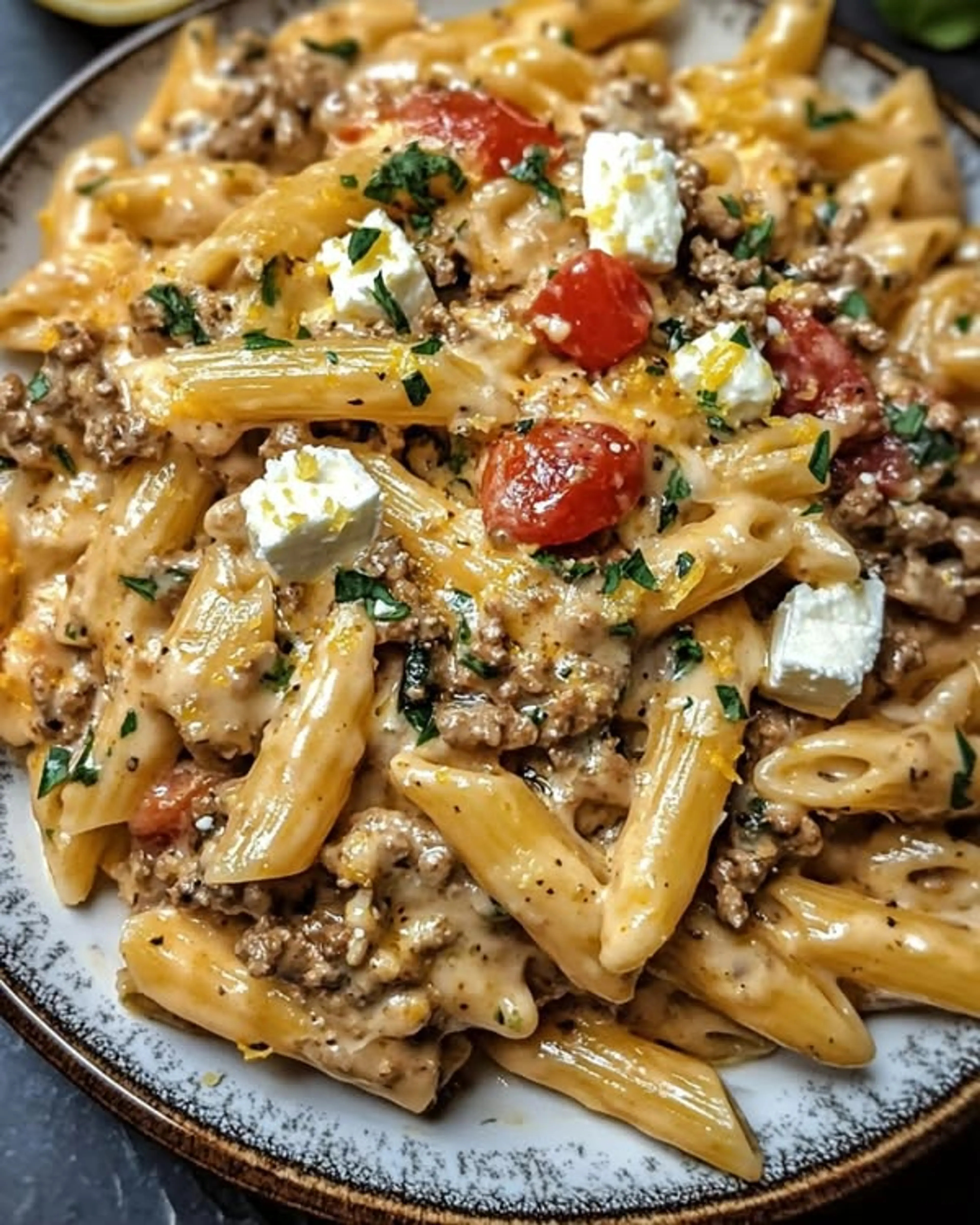 Greek-style Feta Lemon Cream Pasta