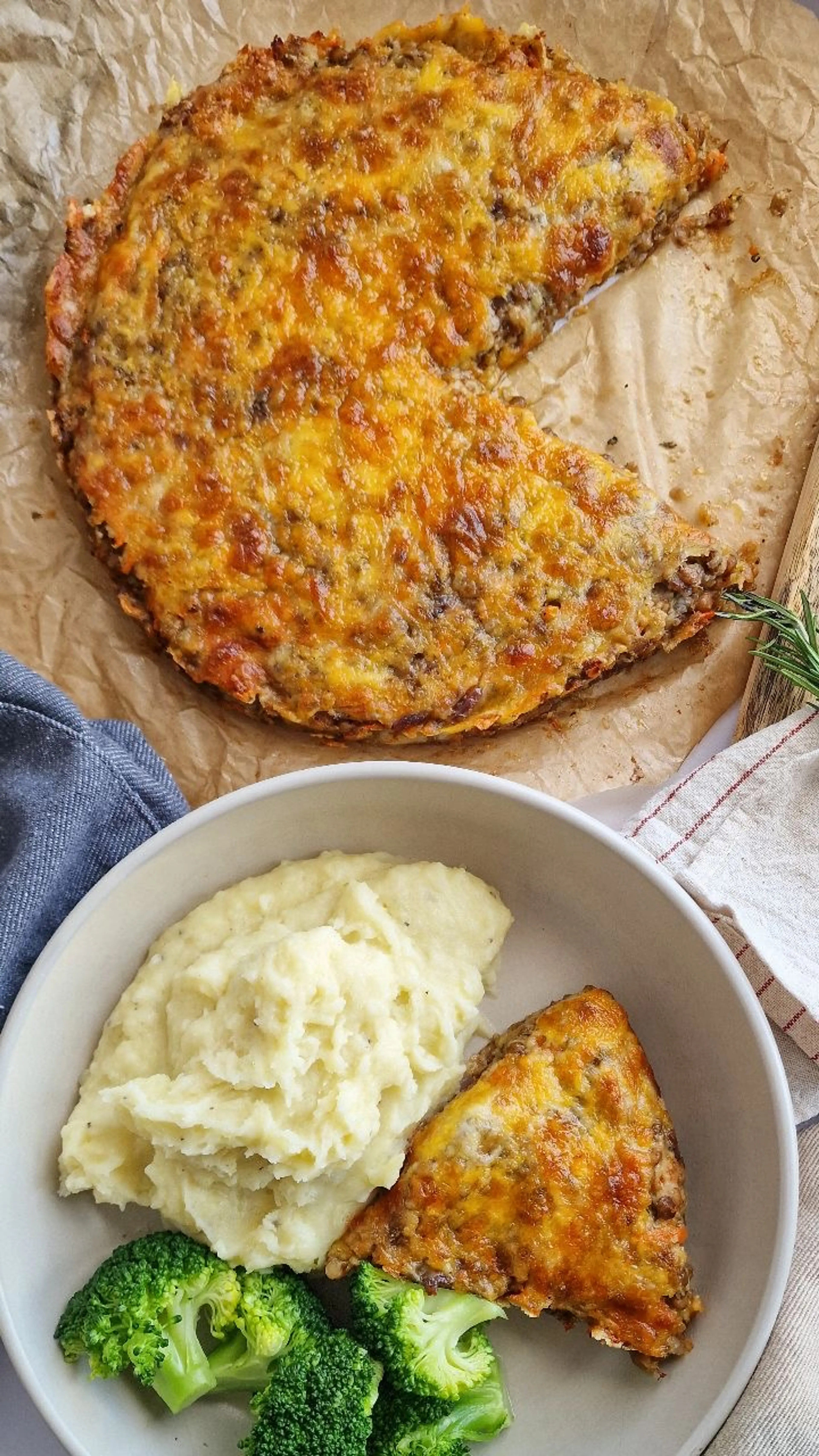 Tinned Cheesy Lentil Bake