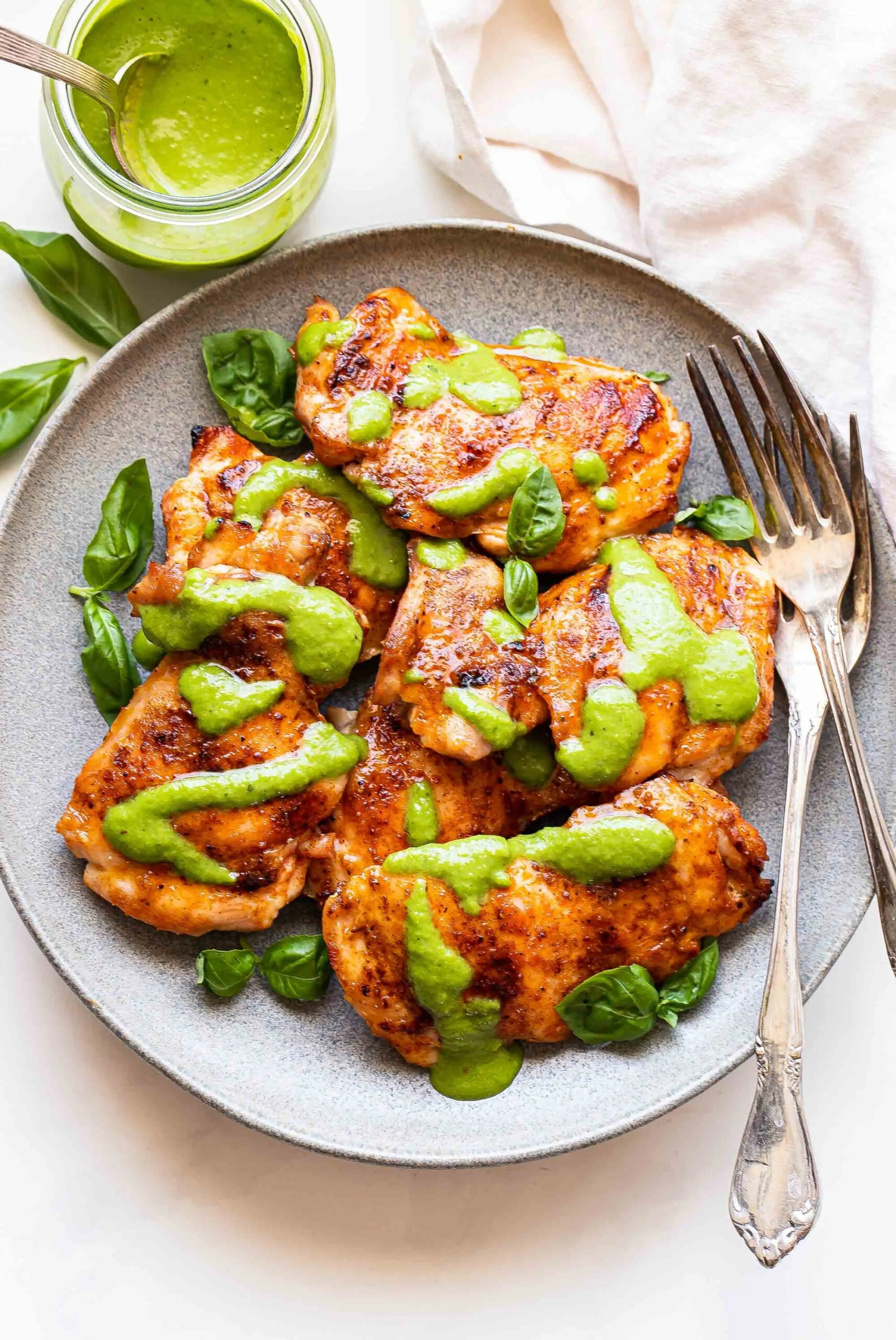 Grilled Chicken with Basil Dressing