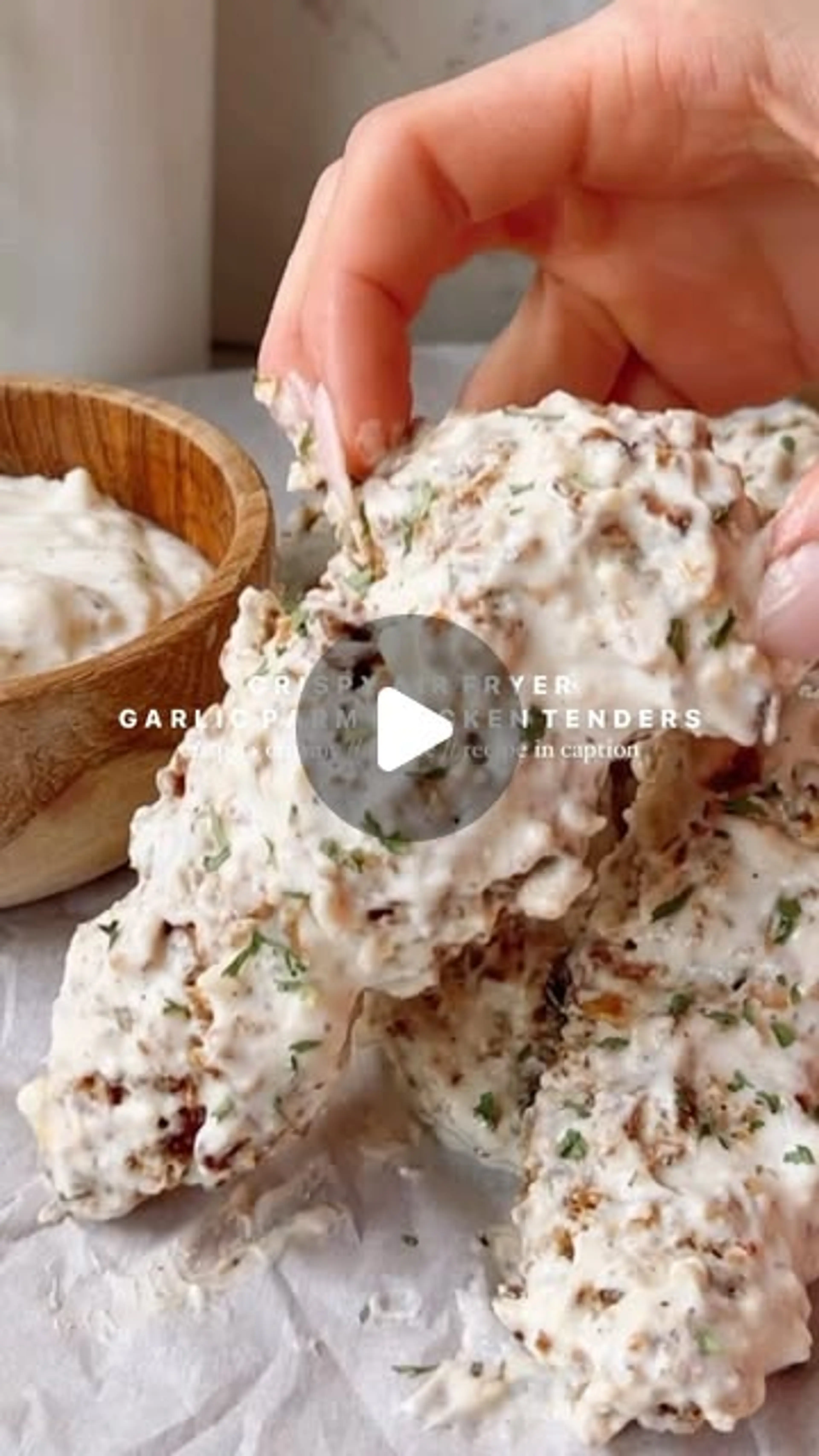 Crispy Air Fryer Garlic Parm Chicken Tenders