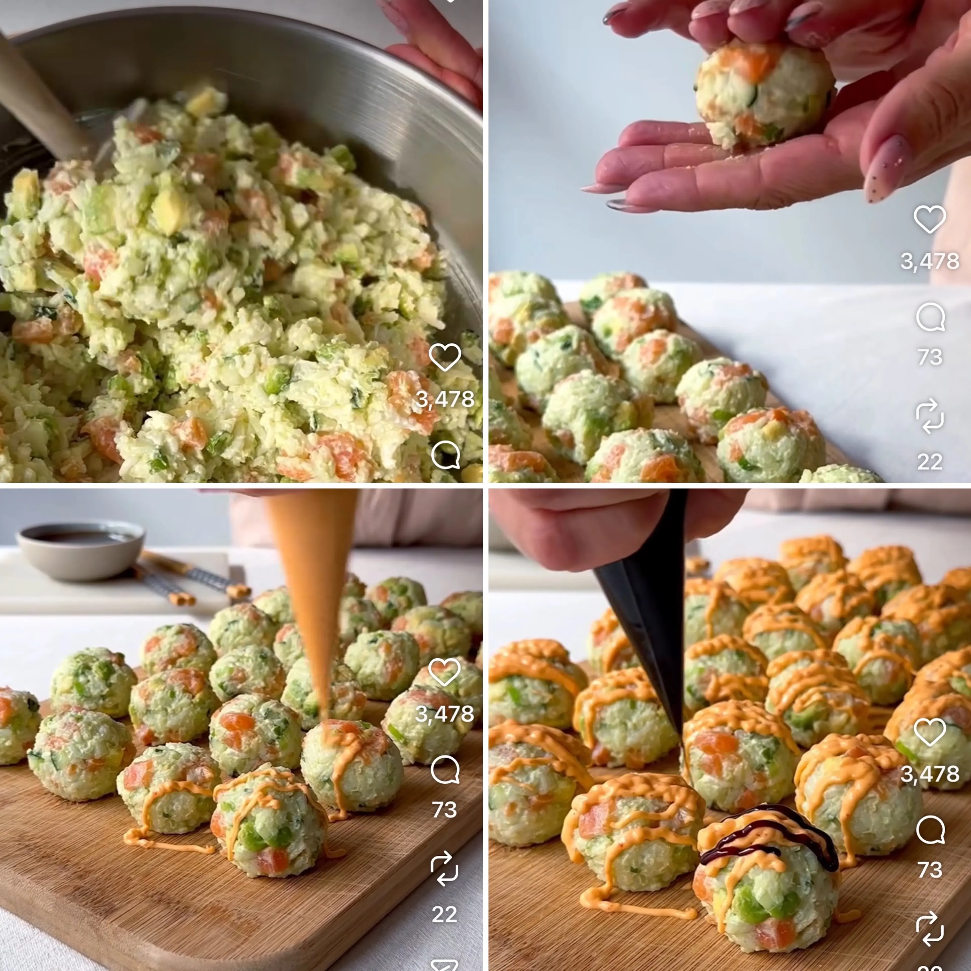 Salmon 🍣 Avocado 🥑 Sushi Balls