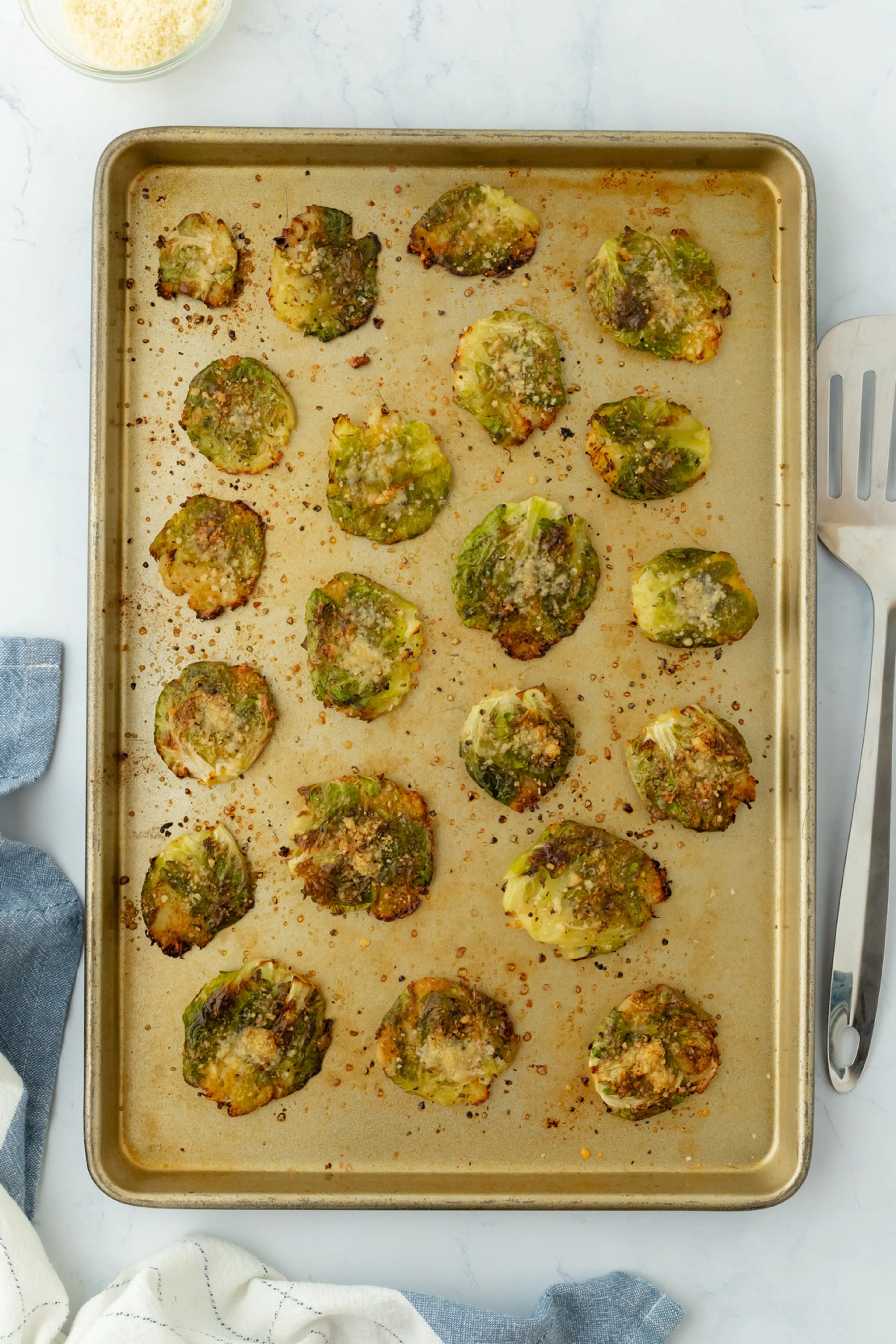 Smashed Parmesan Brussels Sprouts