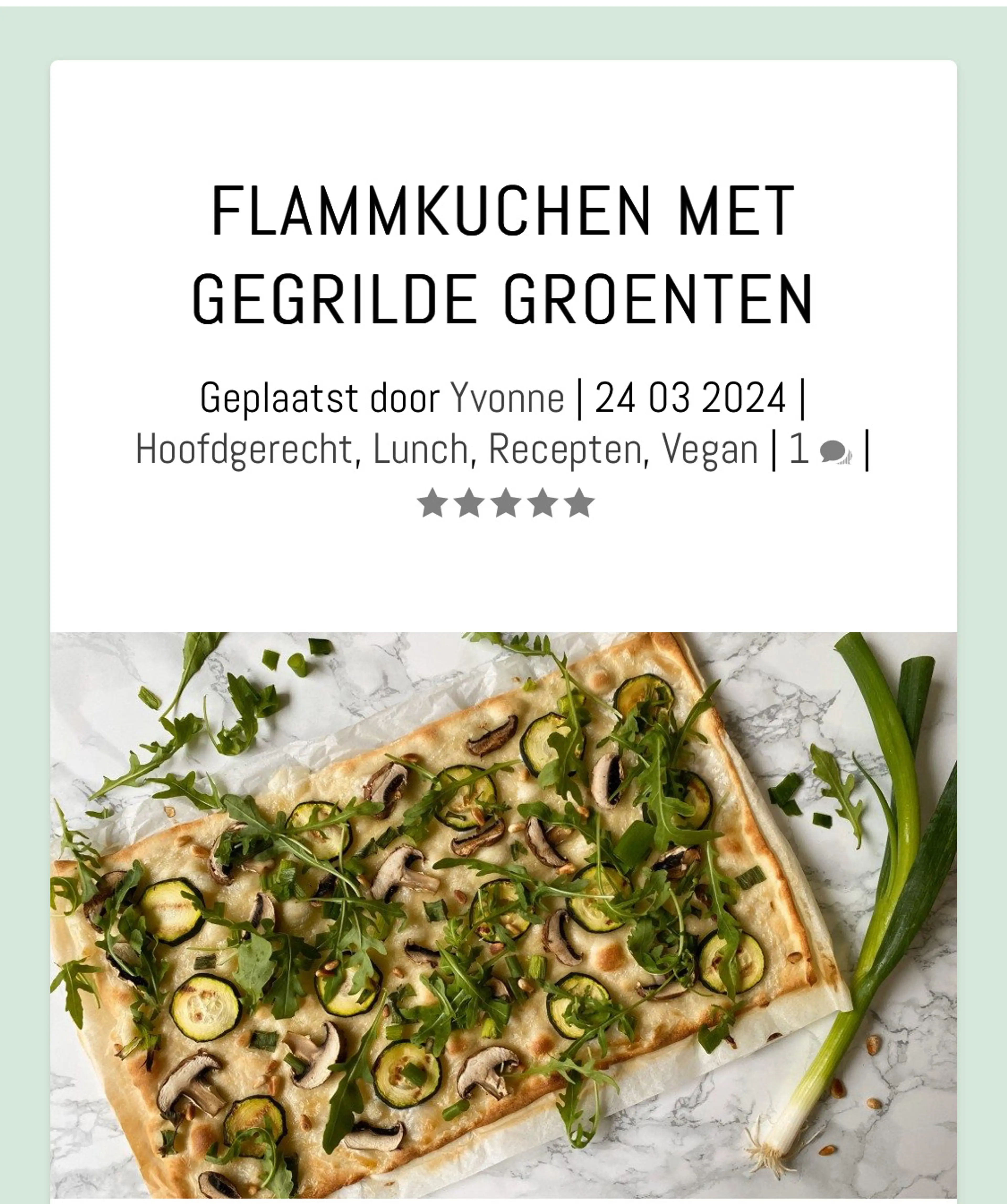 Flammkuchen met Gegrilde Groenten