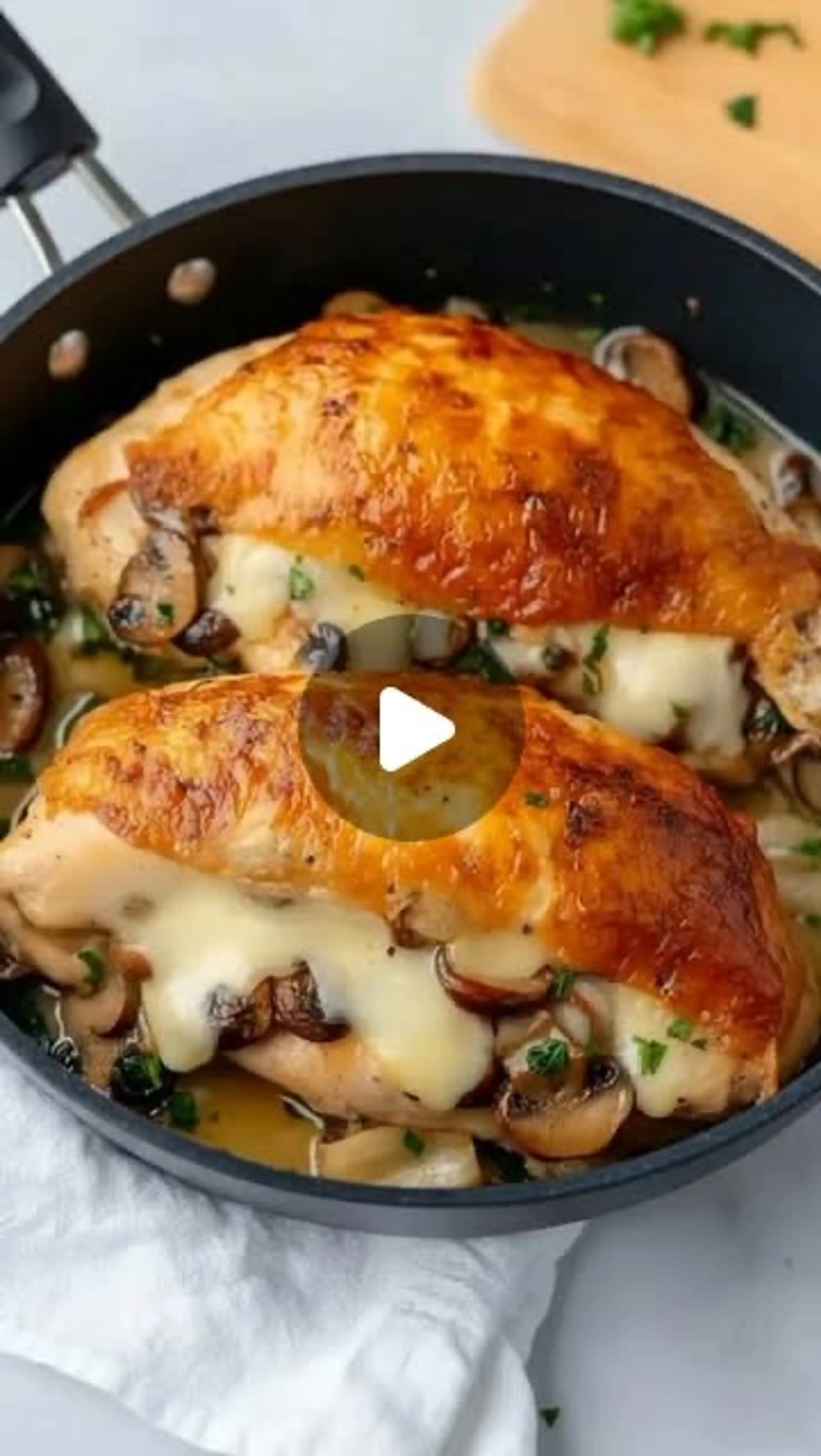 Mediterranean Mushroom & Cheese Stuffed Chicken Breasts