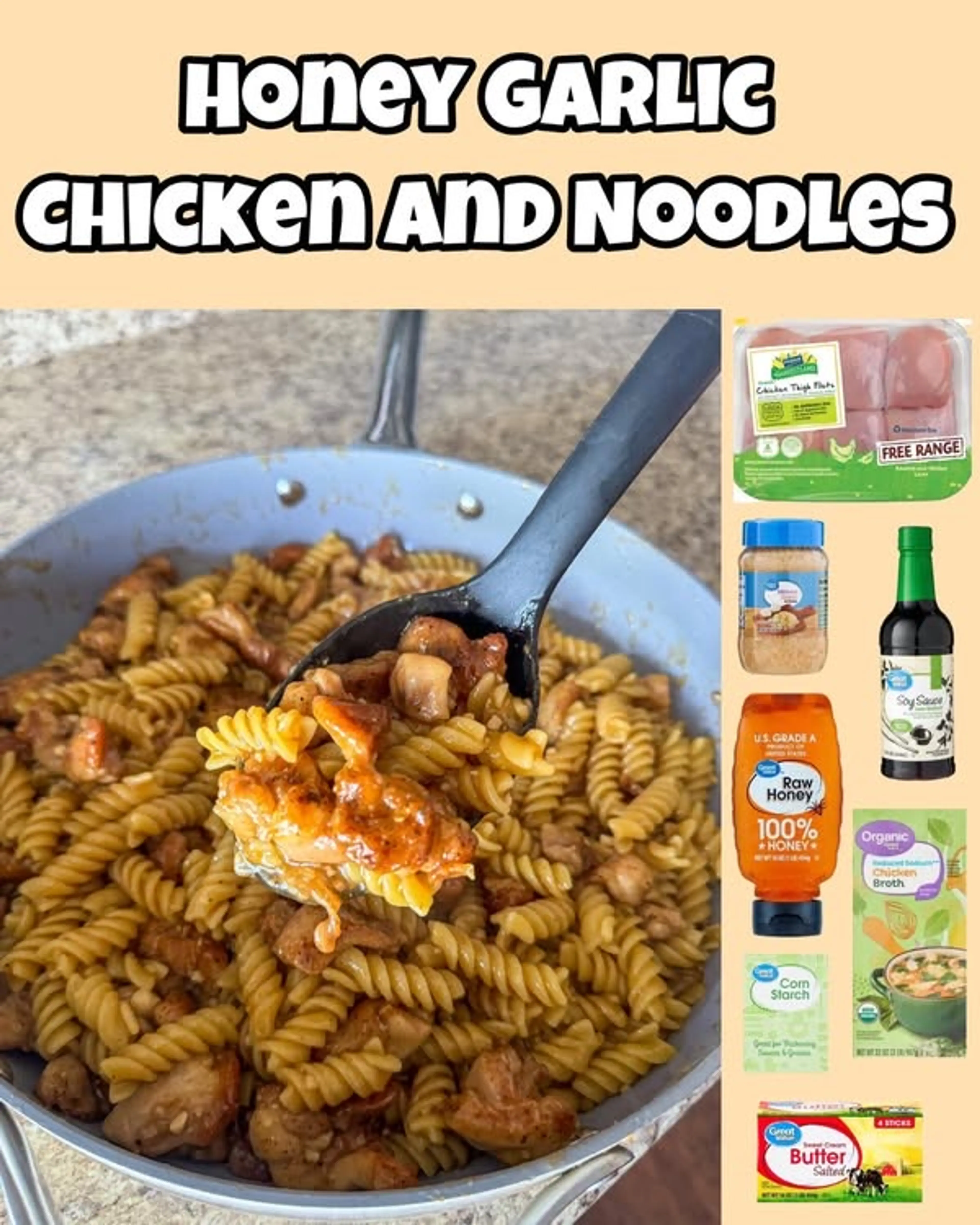 Honey Garlic Chicken and Noodles.