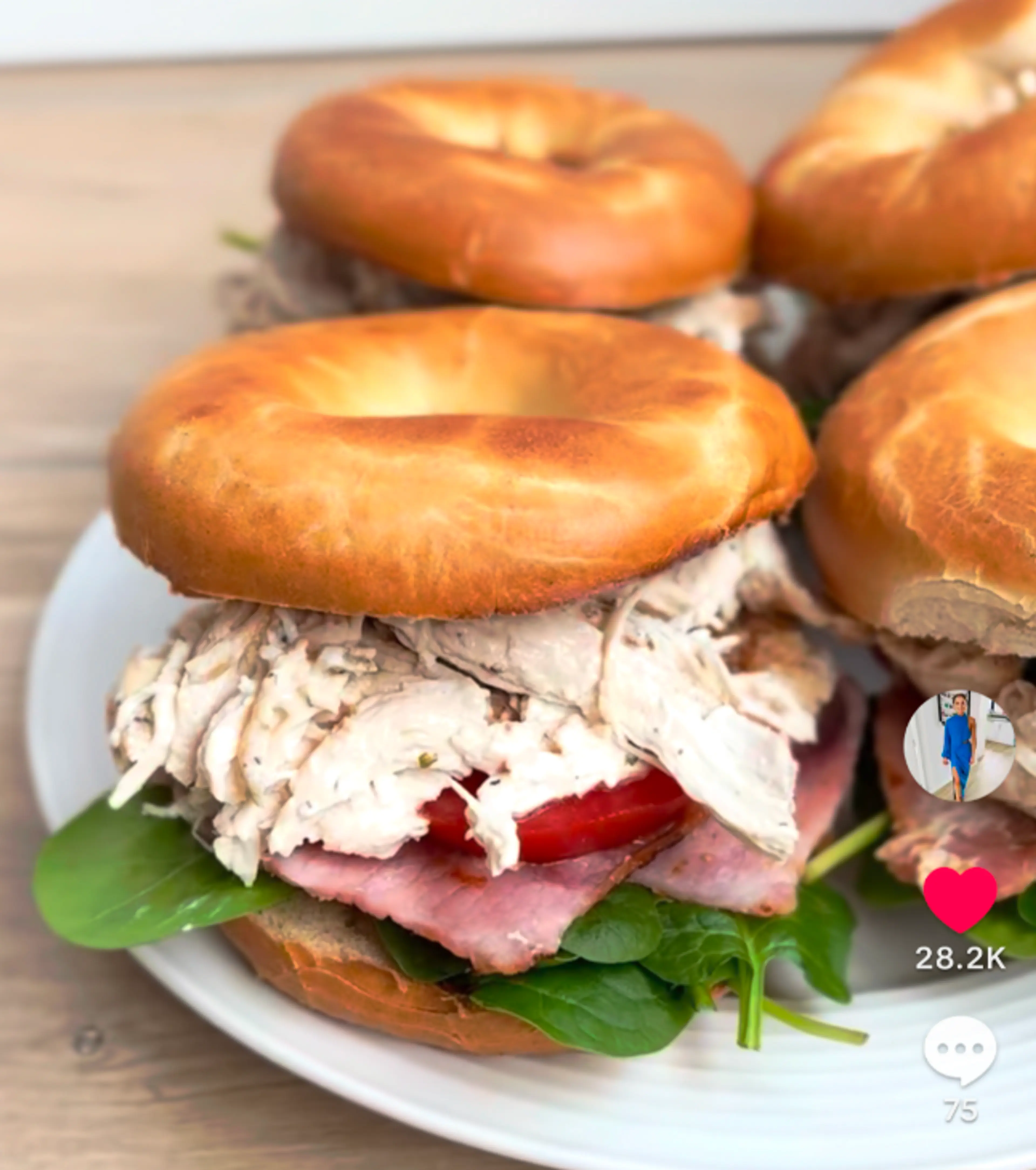 Garlic Chicken Bacon Bagels