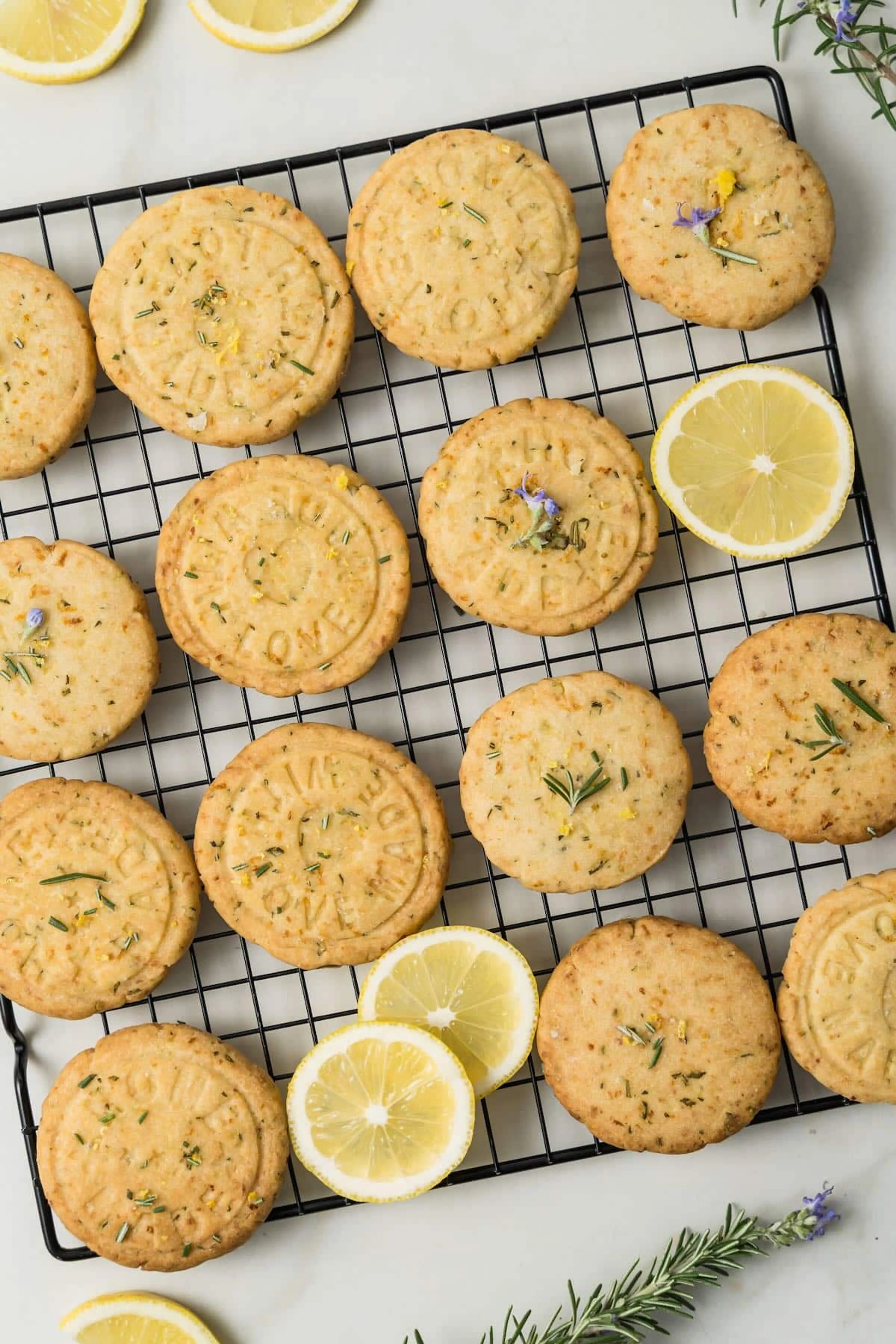 Rosemary and Sea Salt Olive Oil Shortbread Cookies