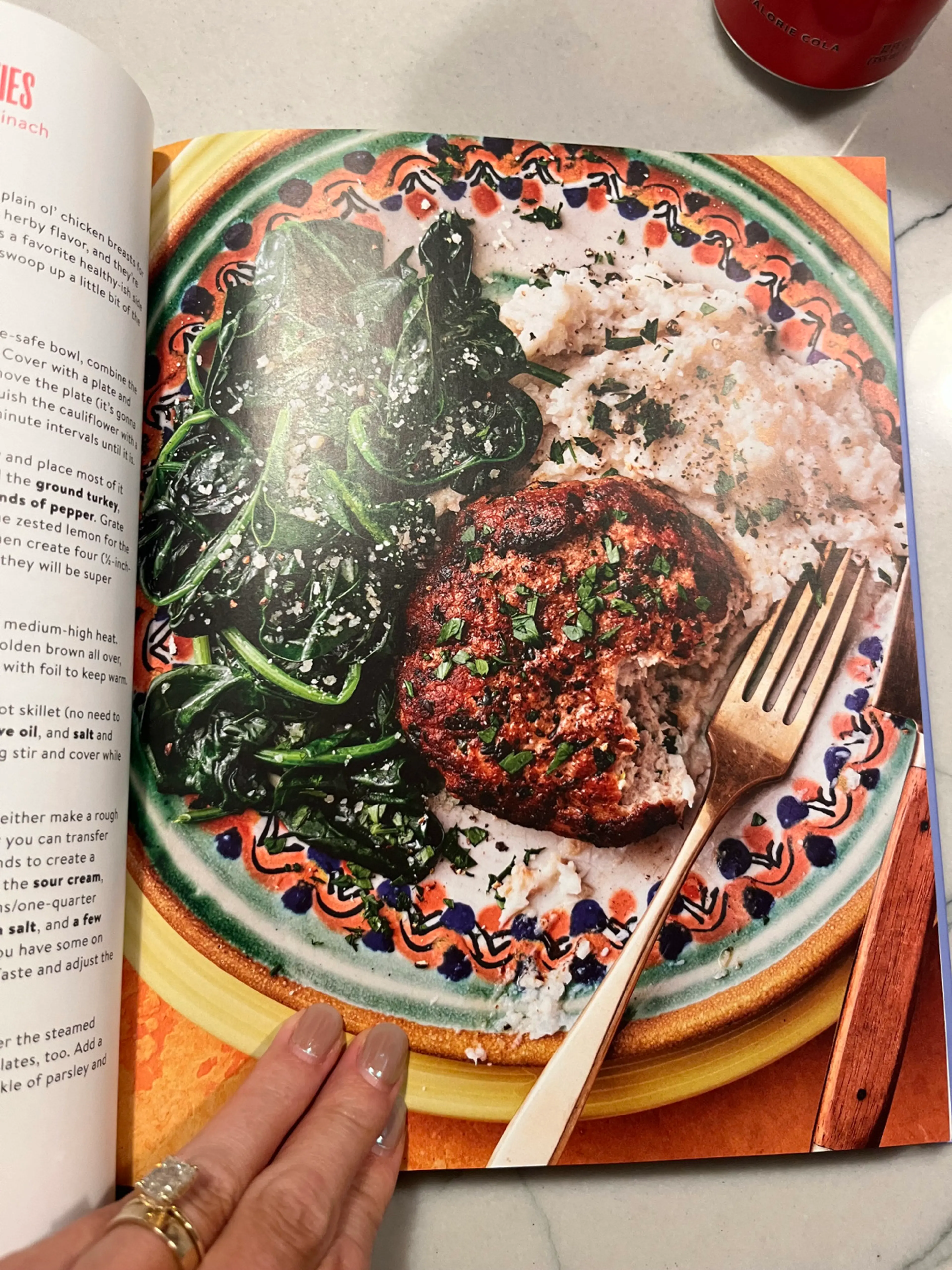 LEMONY HERBY TURKEY PATTIES with Cauliflower Mash & Sautéed