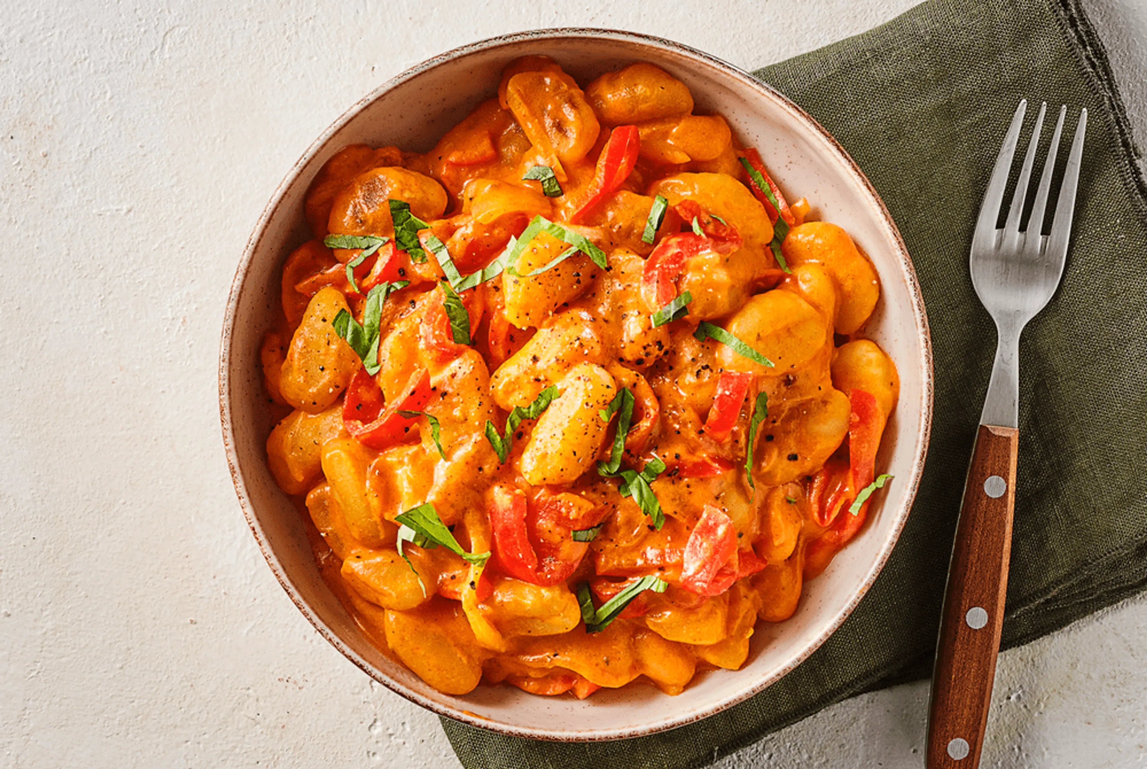 Gnocchi in romige paprikasaus