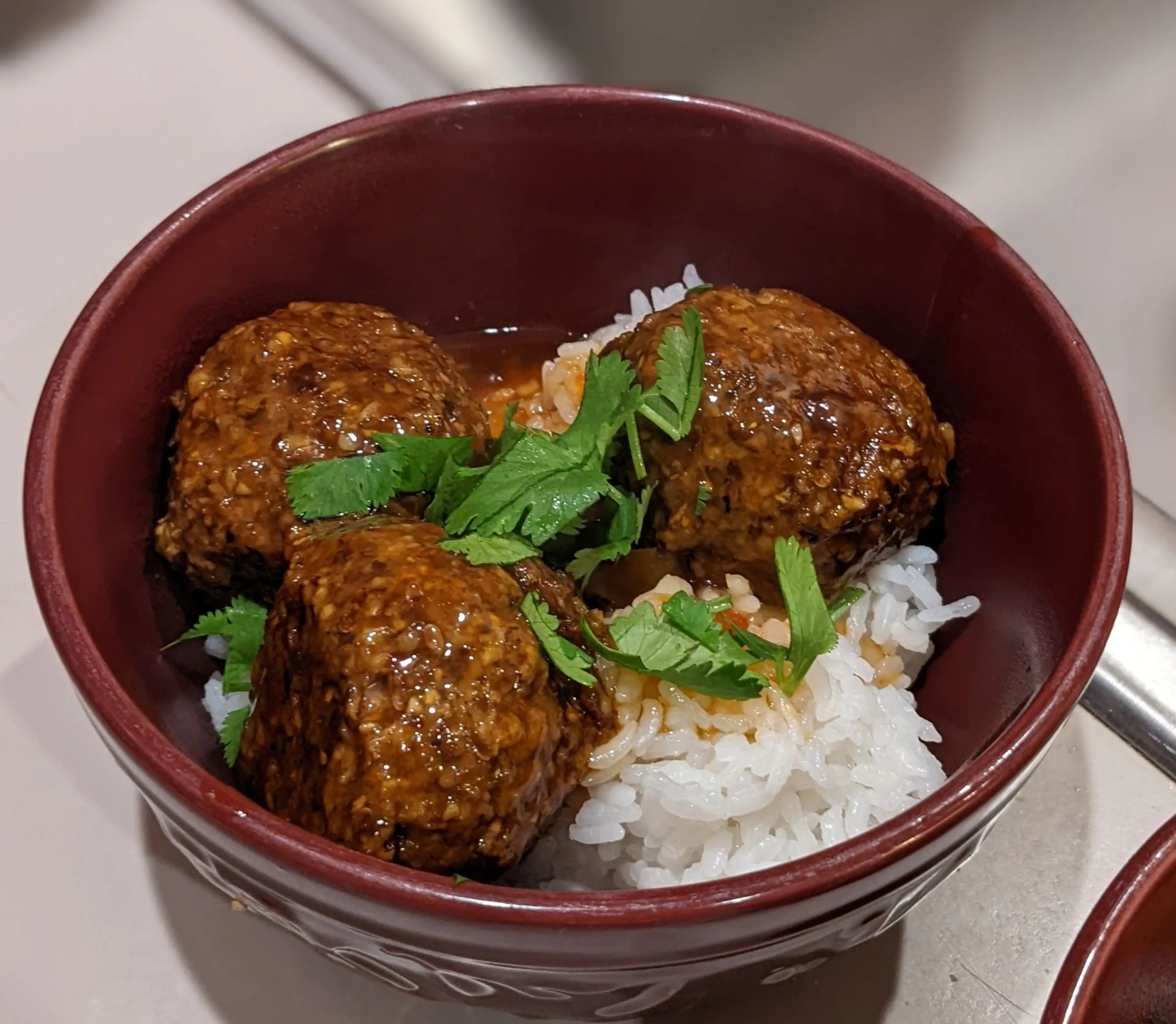 Jerk Chicken Meatballs With BBQ-Pineapple Glaze