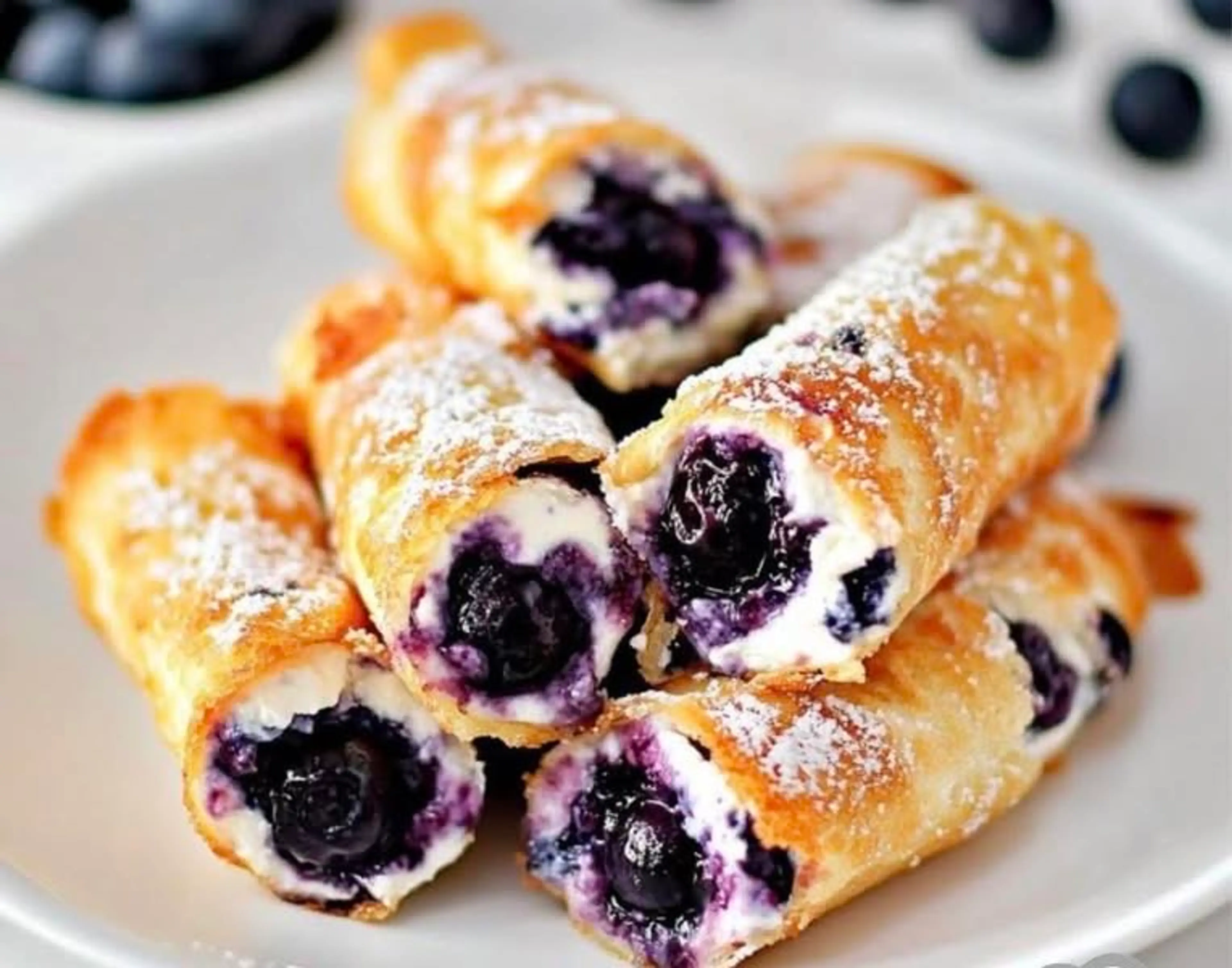 Crispy Keto Blueberry Cream Cheese Roll-ups