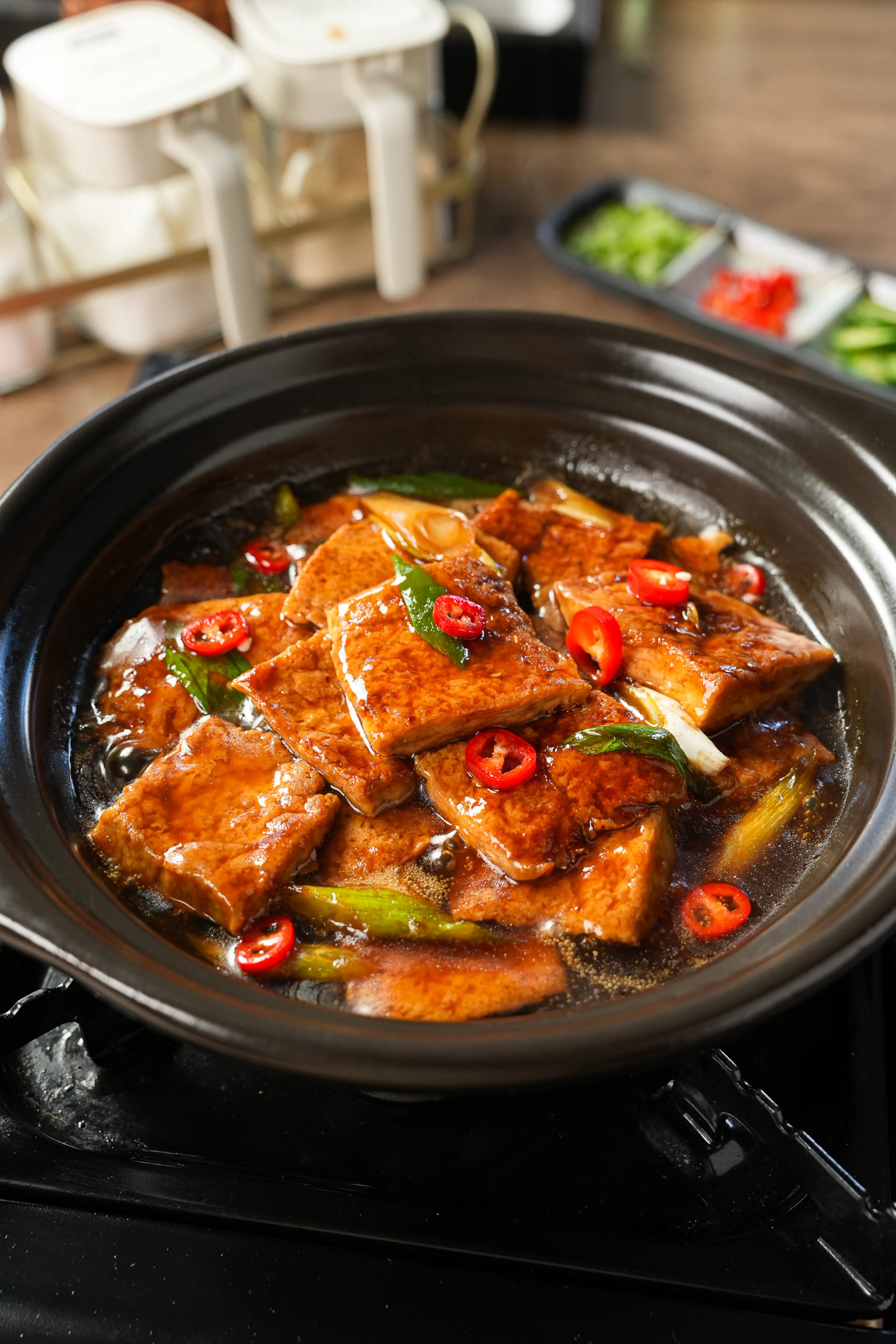 Chinese Braised Tofu with Green Onion (Scallion Tofu)
