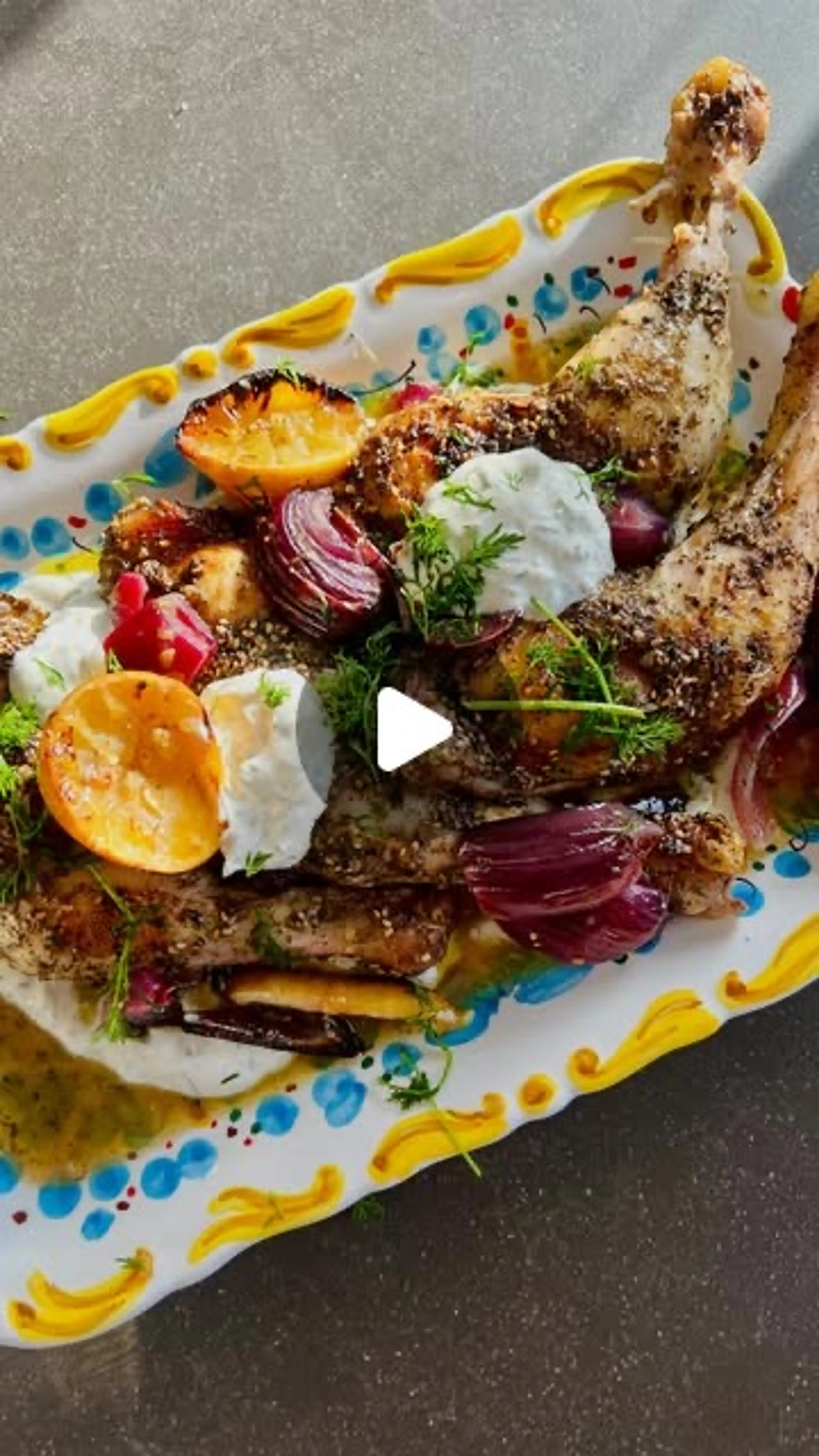 Geroosterde Za’atar Kip Met Citroen En Kruidenyoghurt