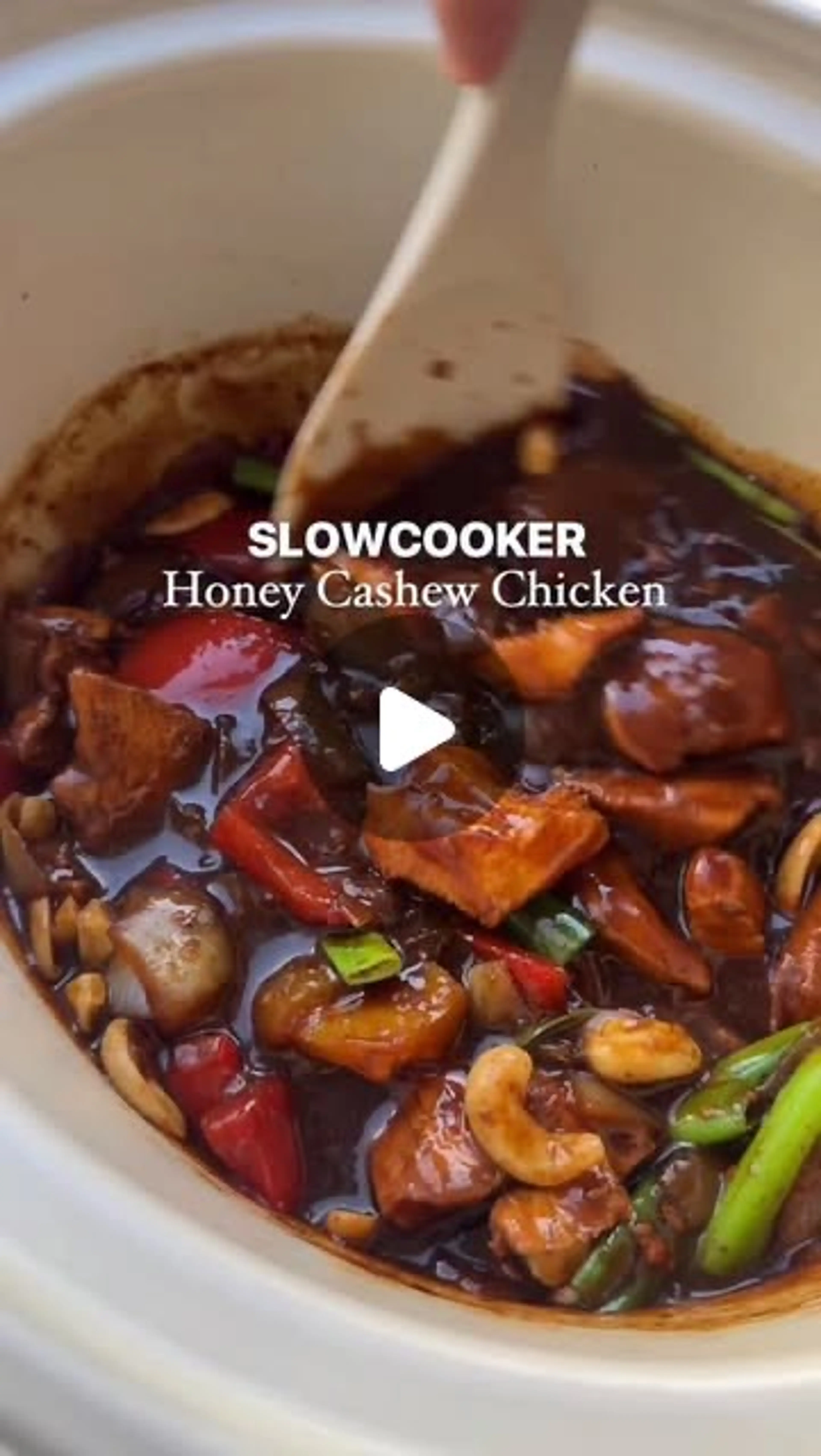 Slowcooker Sticky Honey Cashew Chicken