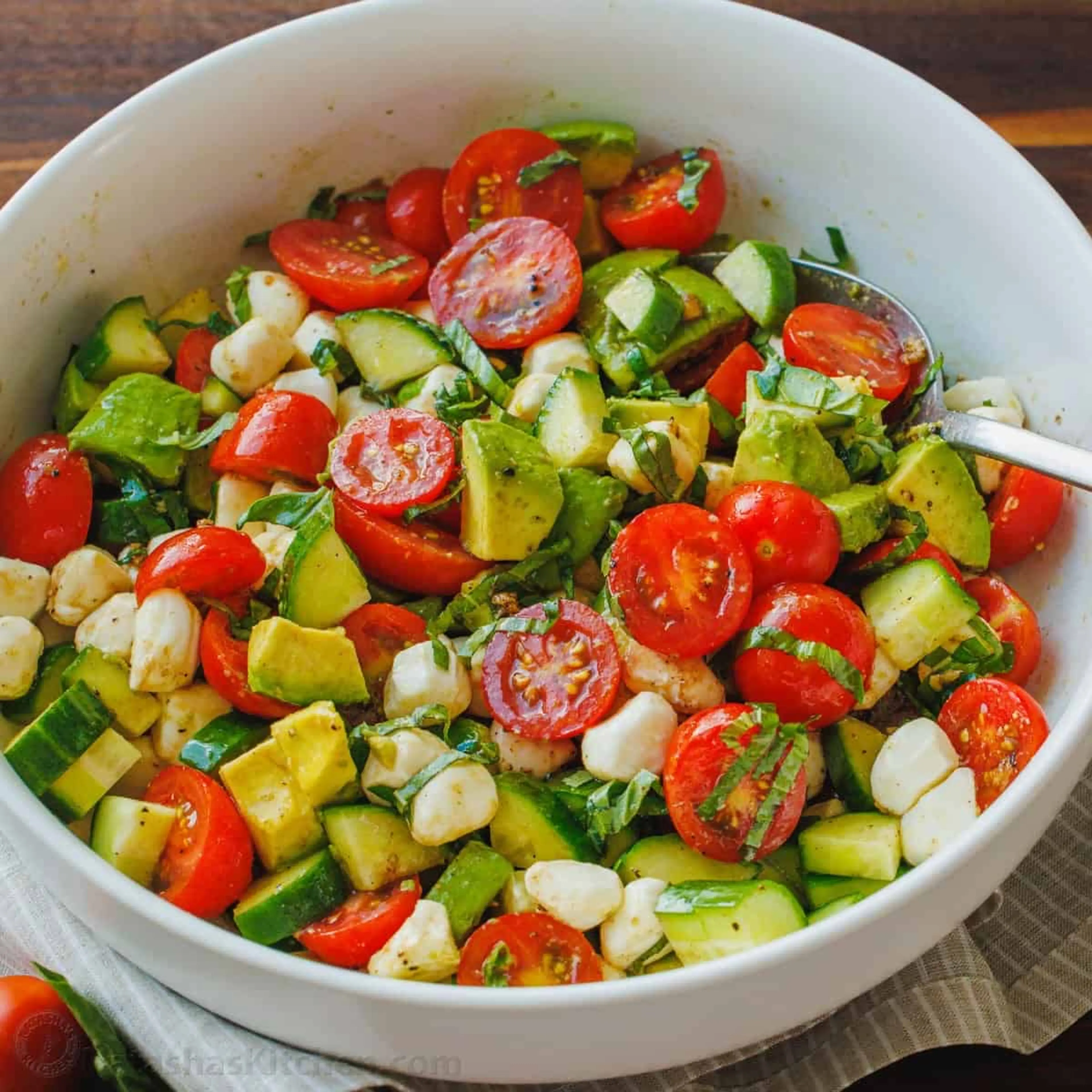 Tomato Cucumber Mozzarella Salad (VIDEO)