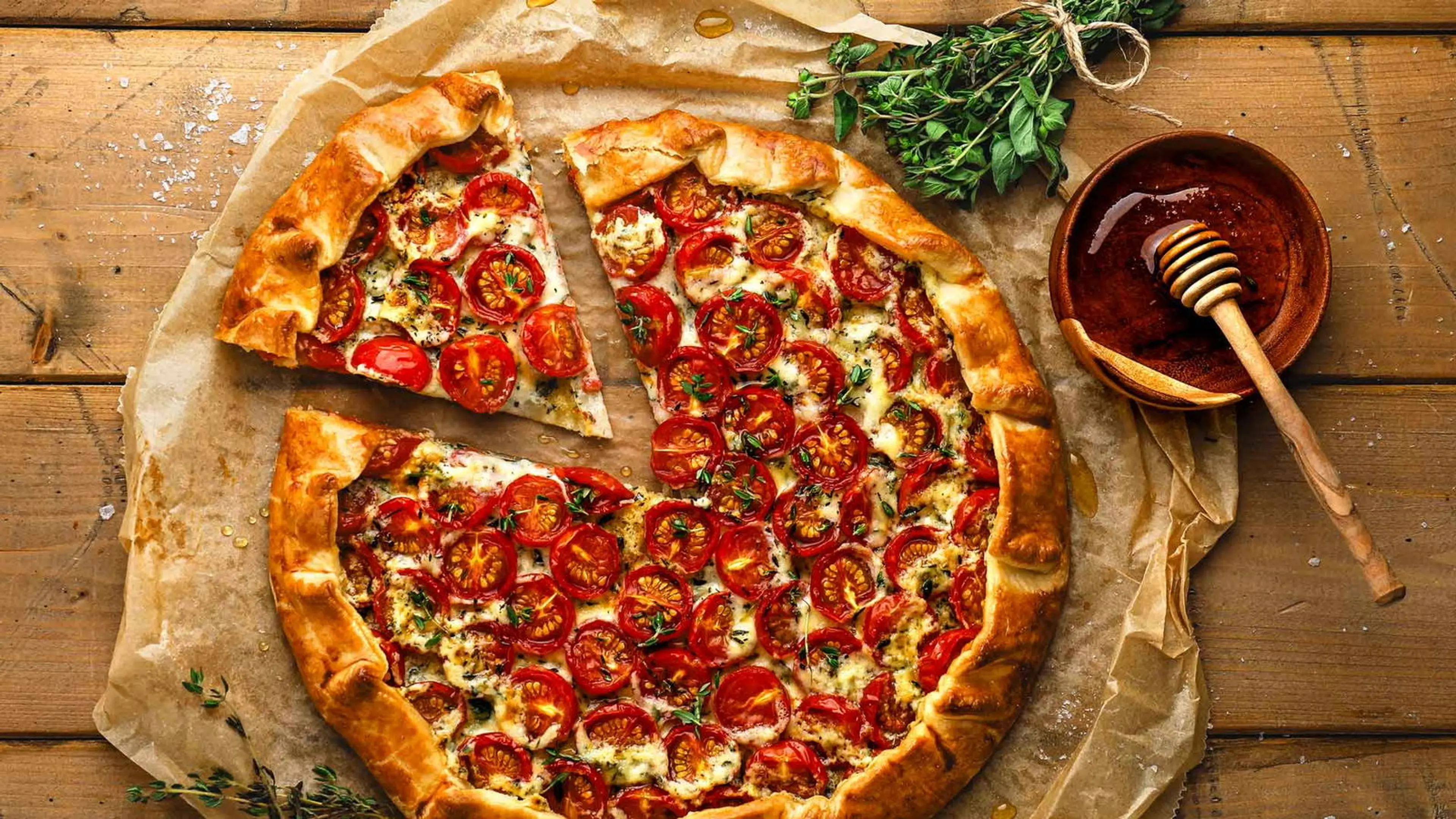 Tomaten-Galette mit Kräuter-Mascarpone