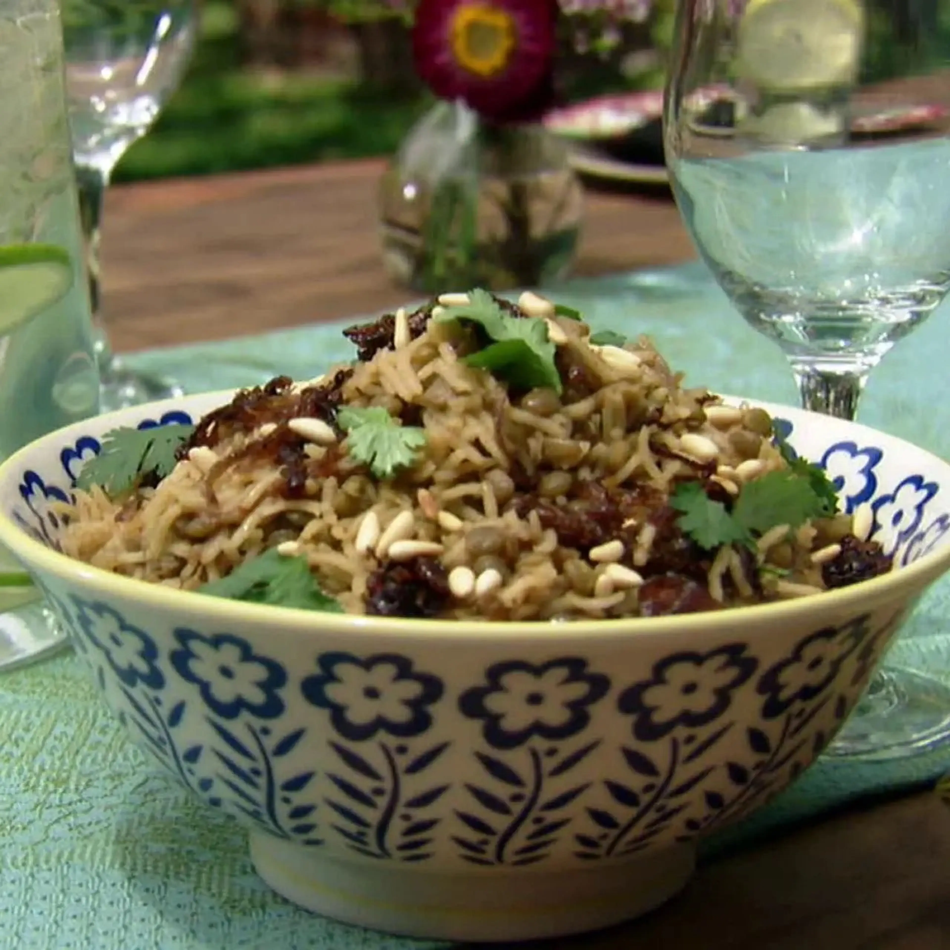 Lebanese Lentils, Rice and Caramelized Onions