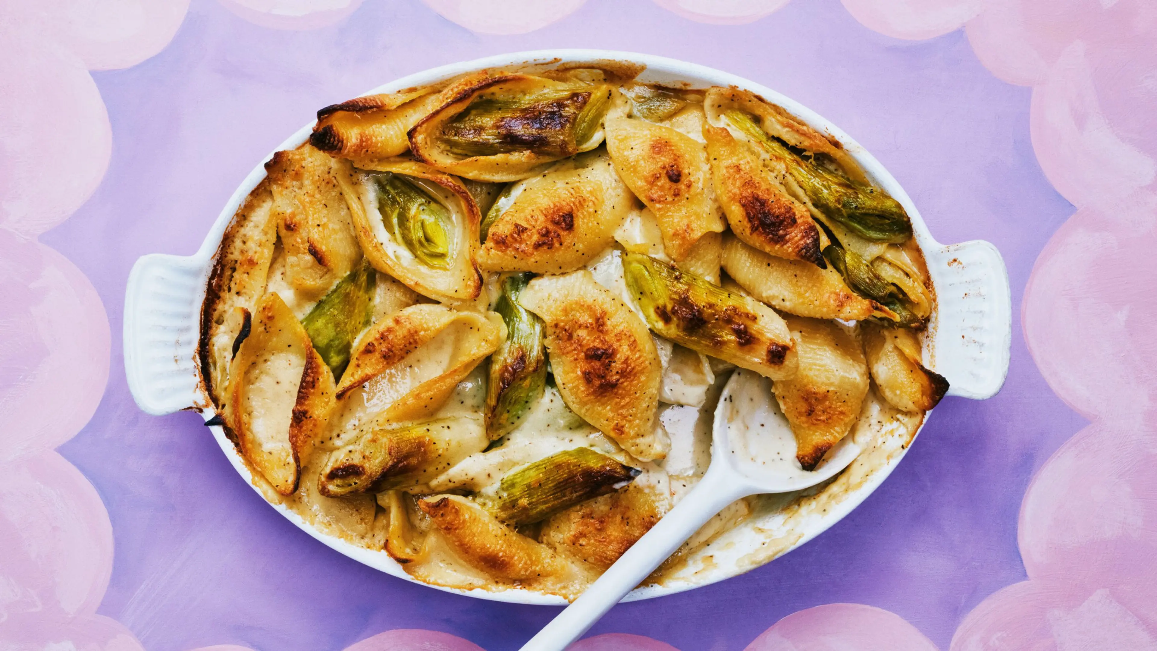 Baked Cheddar and Leek Pasta