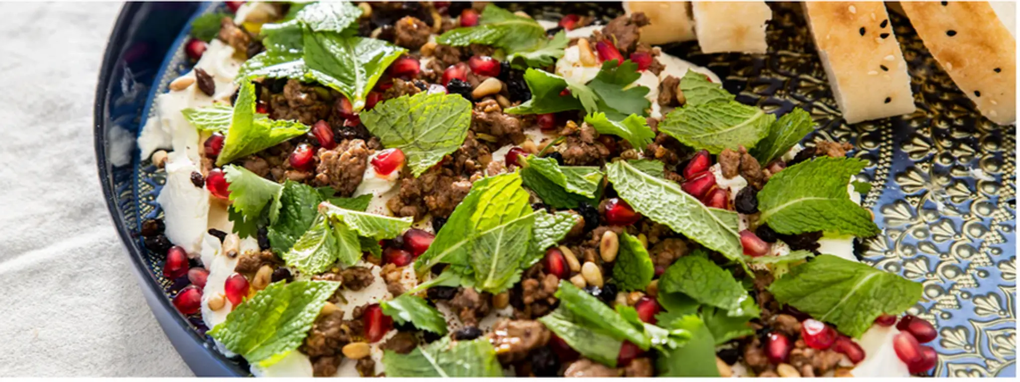 Labneh with Seasoned Lamb Mince