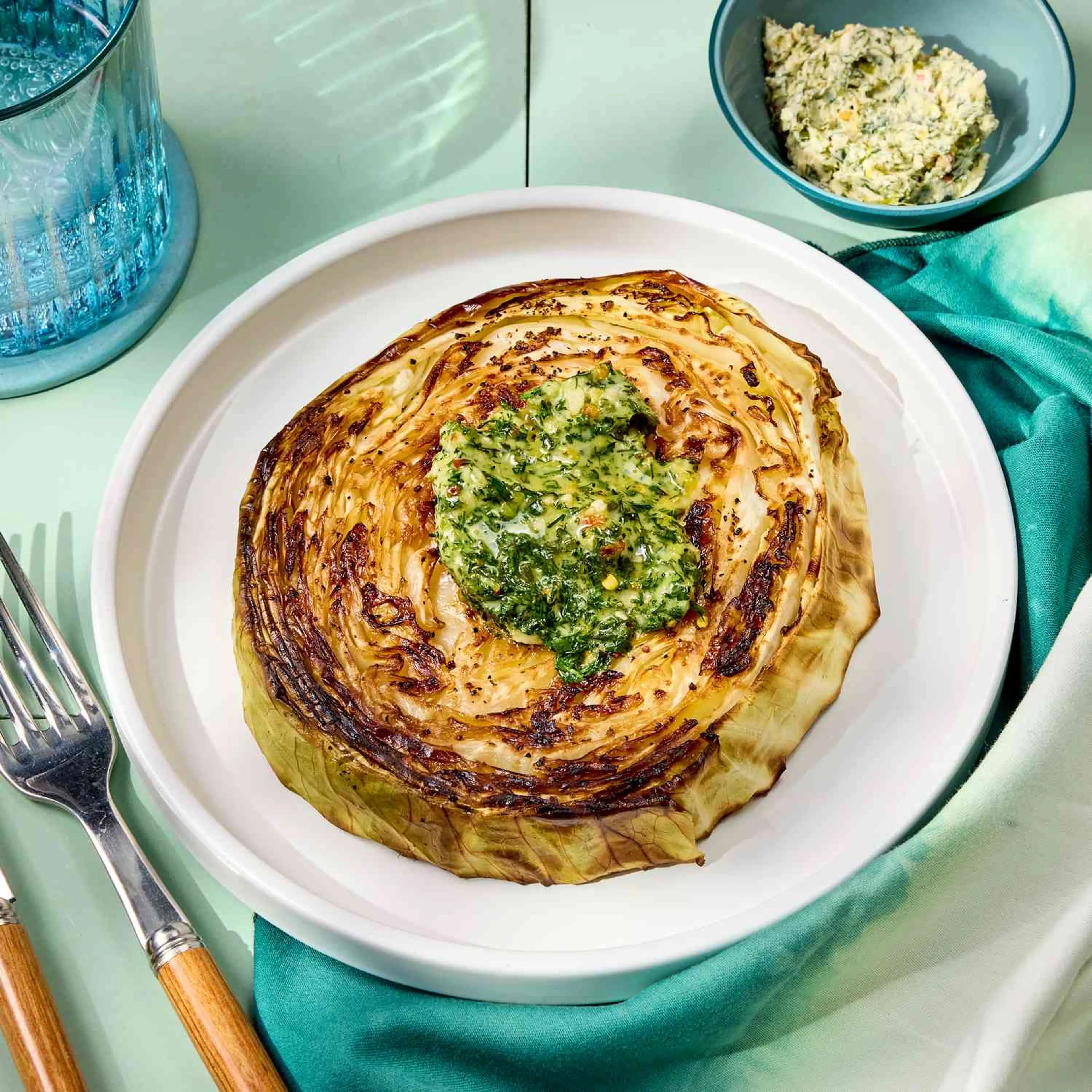 Cabbage Steaks with Herb Butter